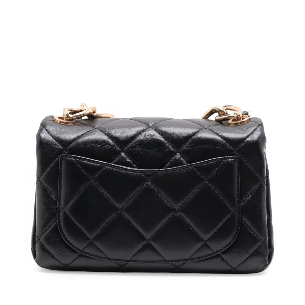 Matelassé Lambskin 2-Way Handbag, Black with Gold Hardware, K296N4A6, Random Plate — view 2