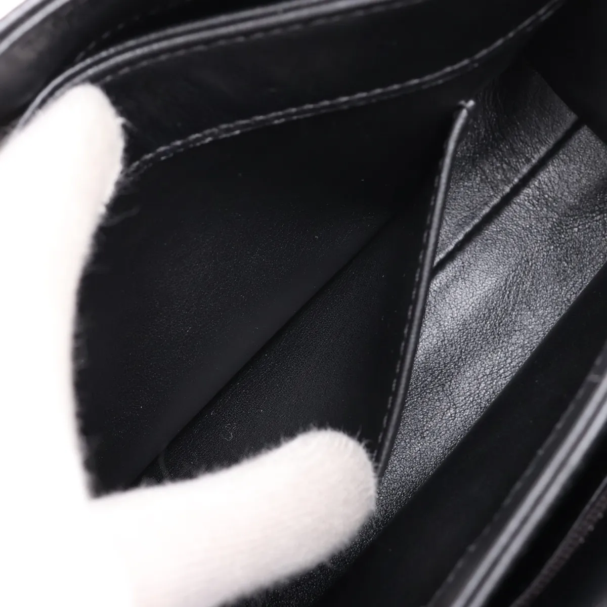 Matelassé Lambskin 2-Way Handbag, Black with Gold Hardware, K296N4A6, Random Plate — view 9