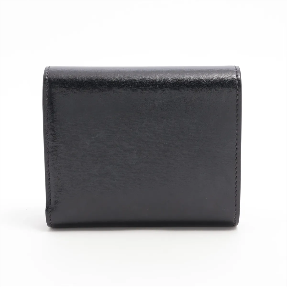 Small Trifold Wallet Leather Compact Wallet Black — view 2