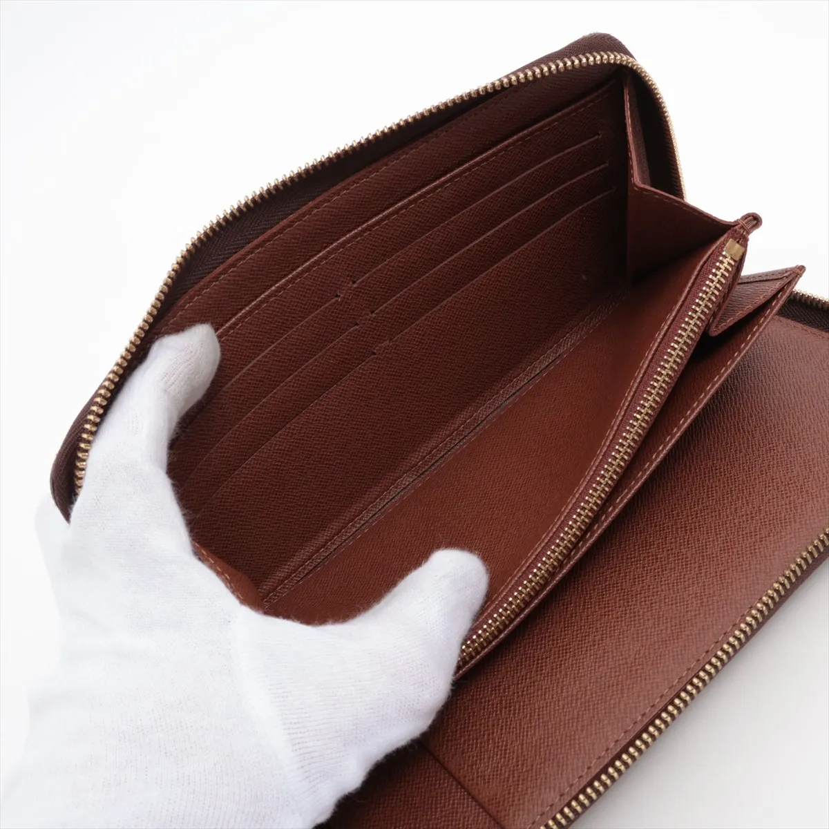 Monogram Zippy Organizer M60002 VI0016 Brown Round Zip Wallet — view 5