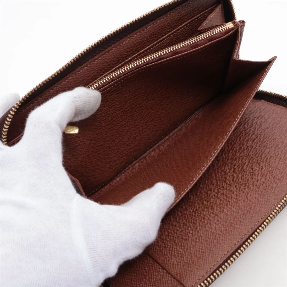 Monogram Zippy Organizer M60002 VI0016 Brown Round Zip Wallet — view 6