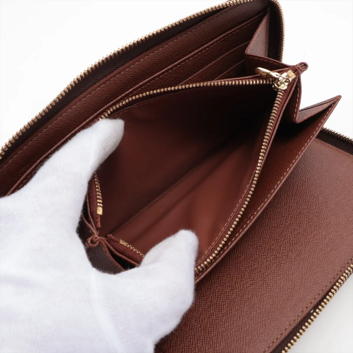 Monogram Zippy Organizer M60002 VI0016 Brown Round Zip Wallet — view 7