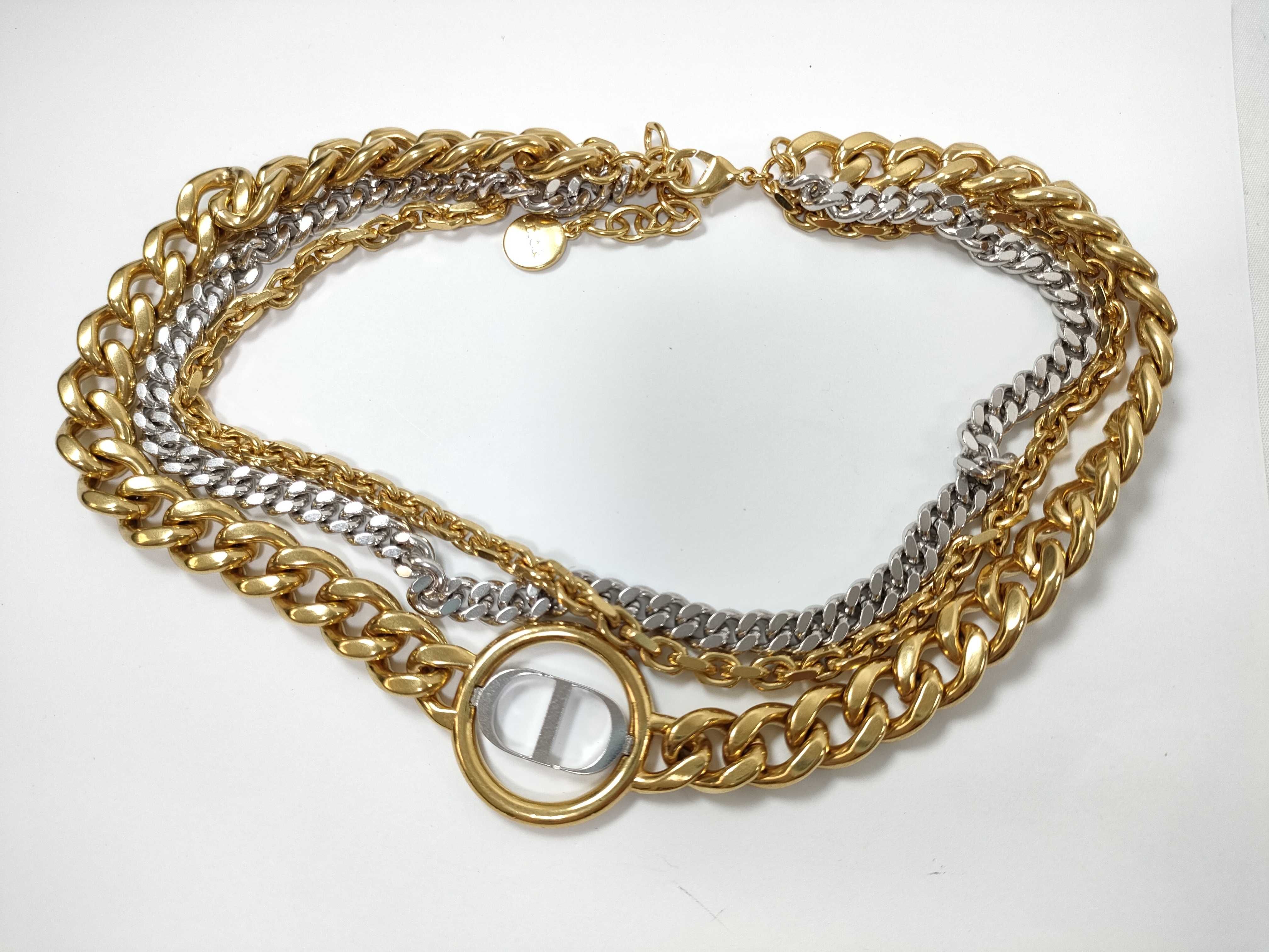 CD Triple Chain Necklace — view 2