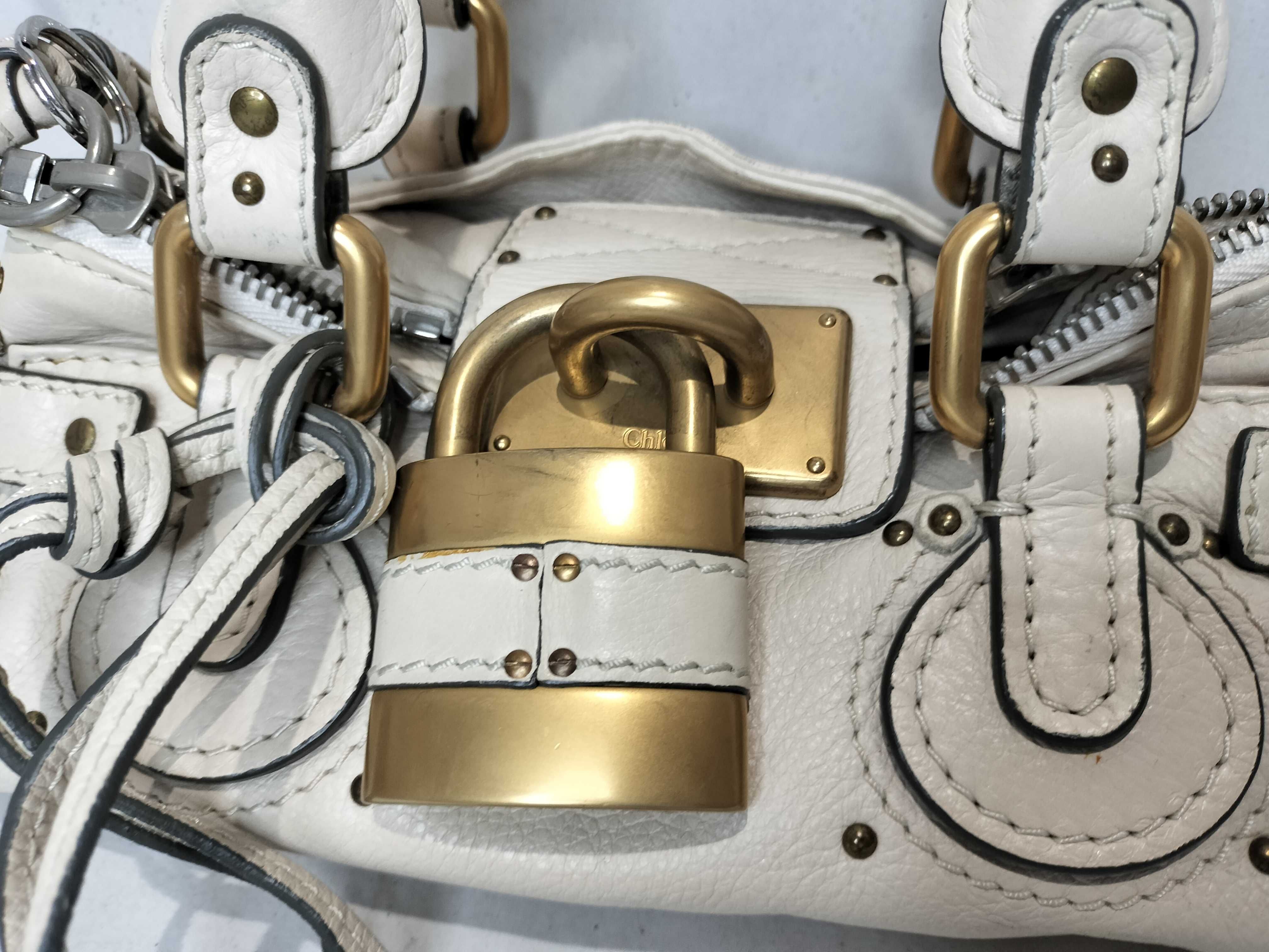 Paddington Leather Handbag, Beige — view 2