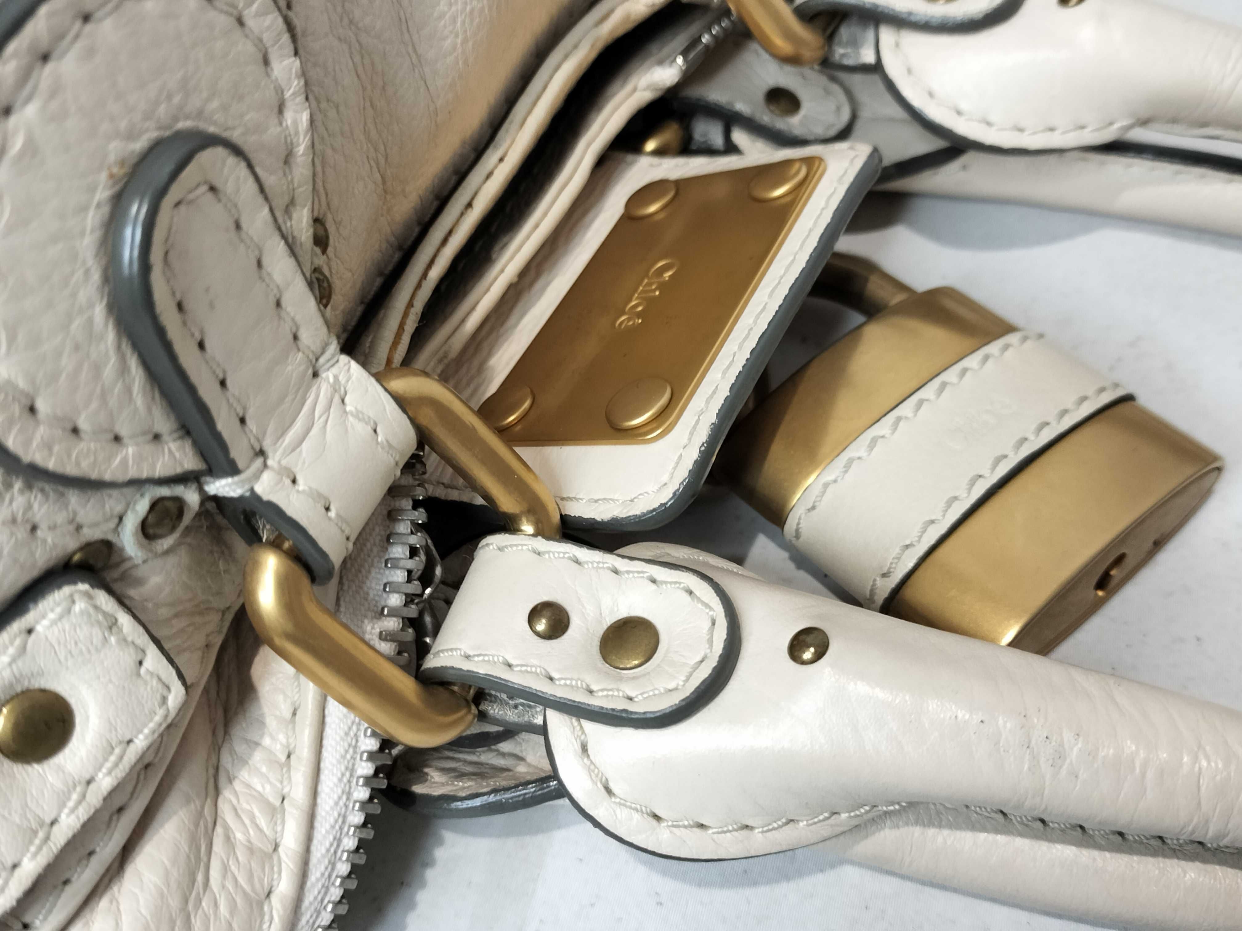 Paddington Leather Handbag, Beige — view 6