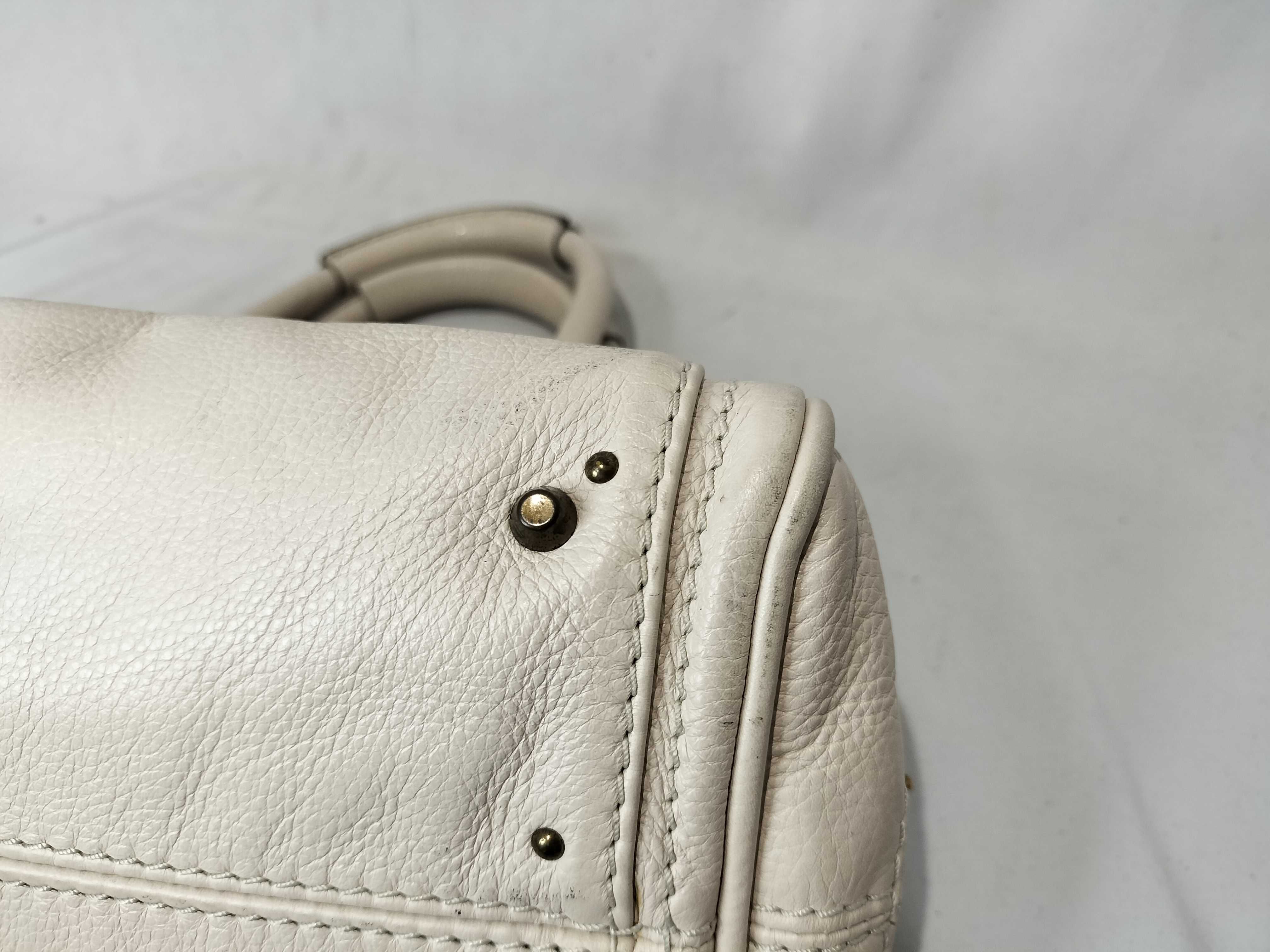 Paddington Leather Handbag, Beige — view 7