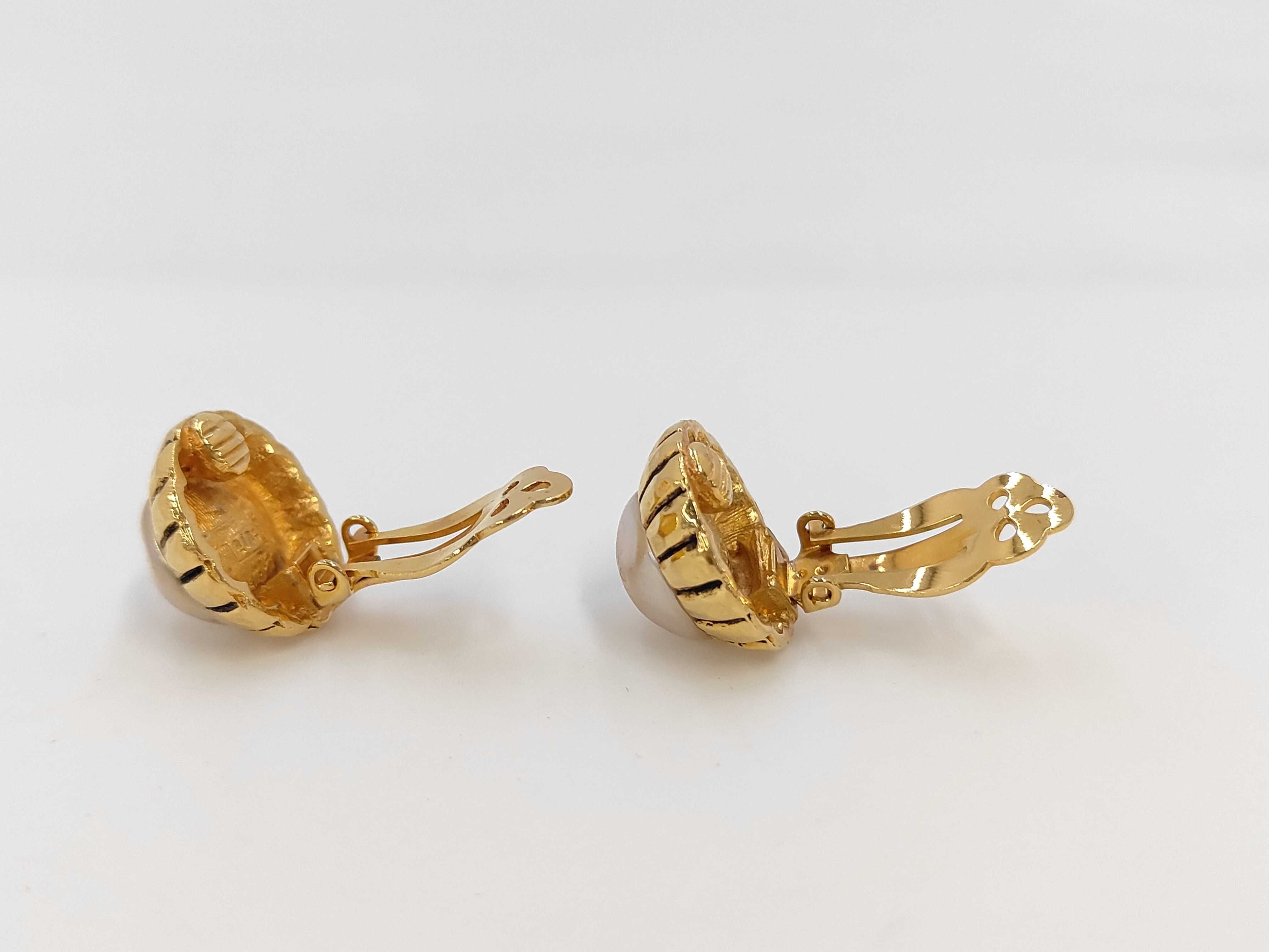 Gold Plated Faux Pearl Earrings — view 4