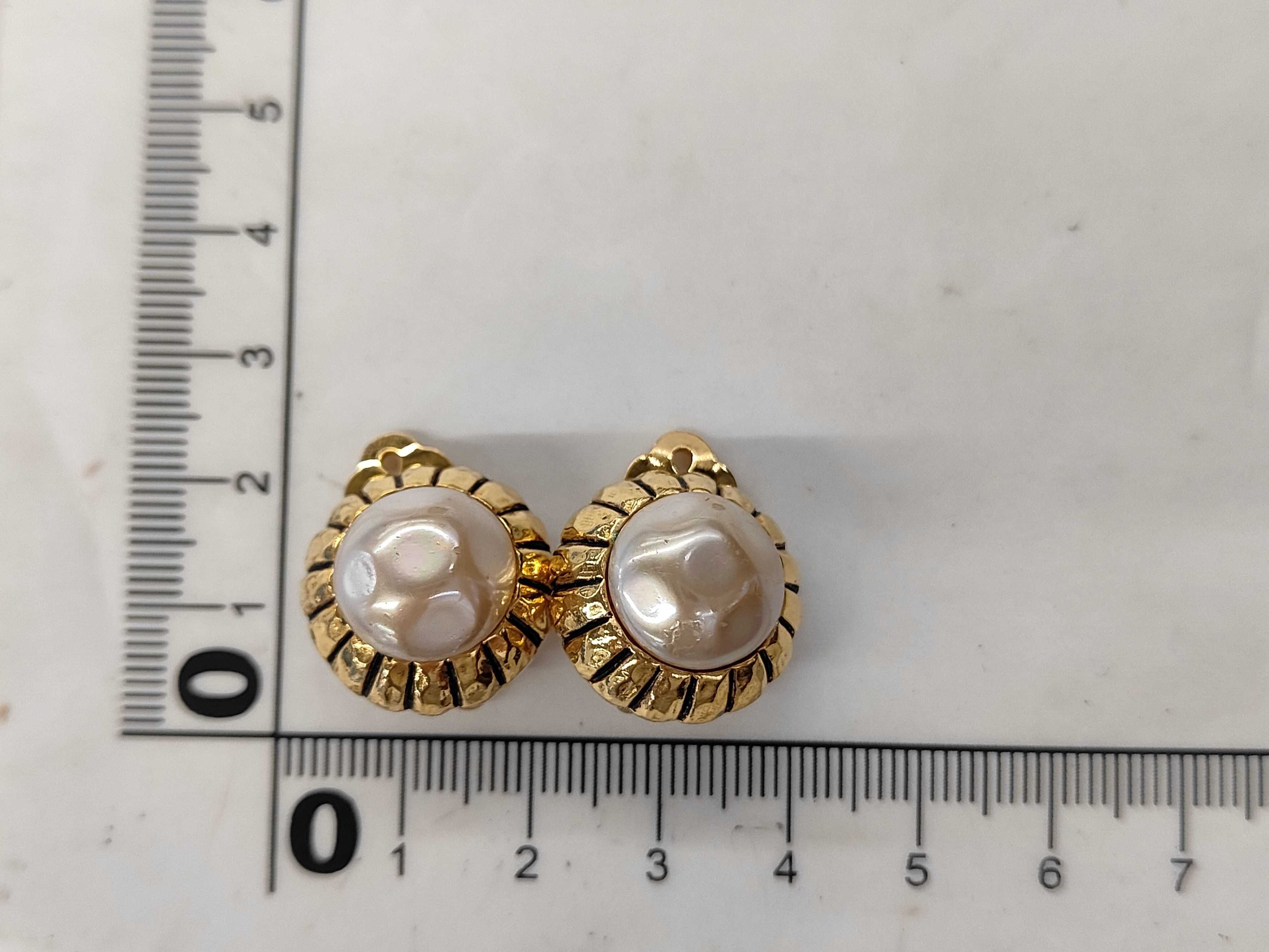 Gold Plated Faux Pearl Earrings — view 6