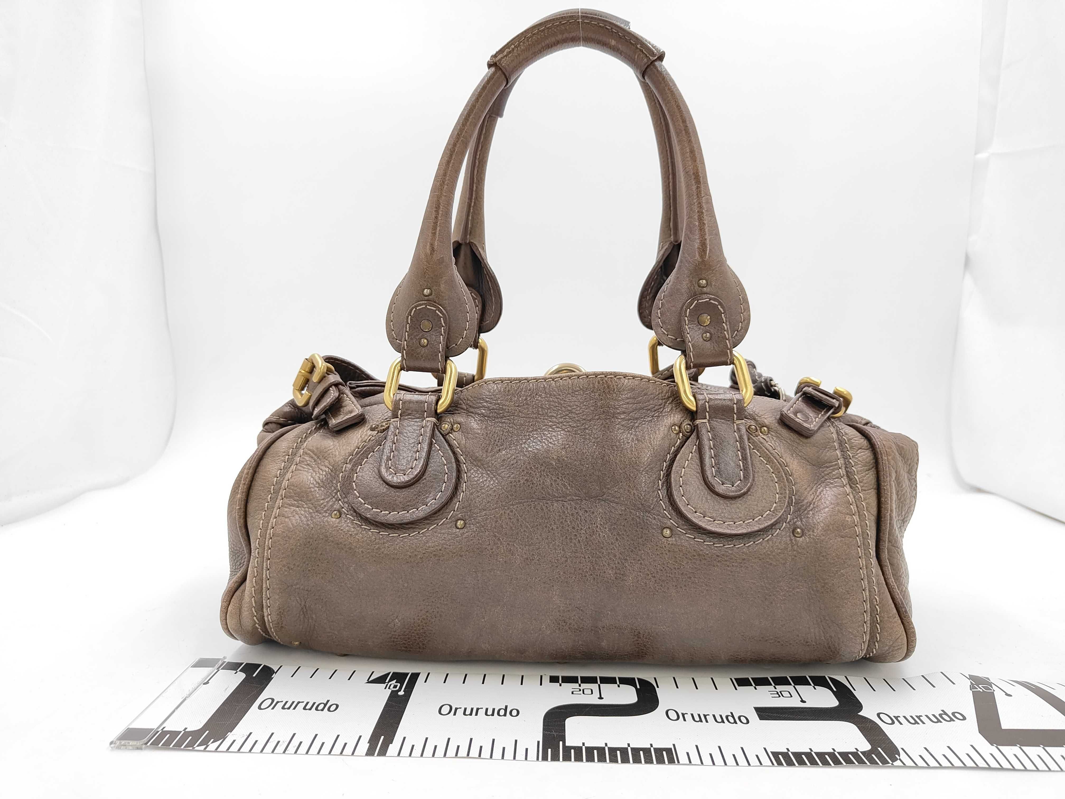 Paddington handbag, brown, gold hardware, with padlock. — view 2
