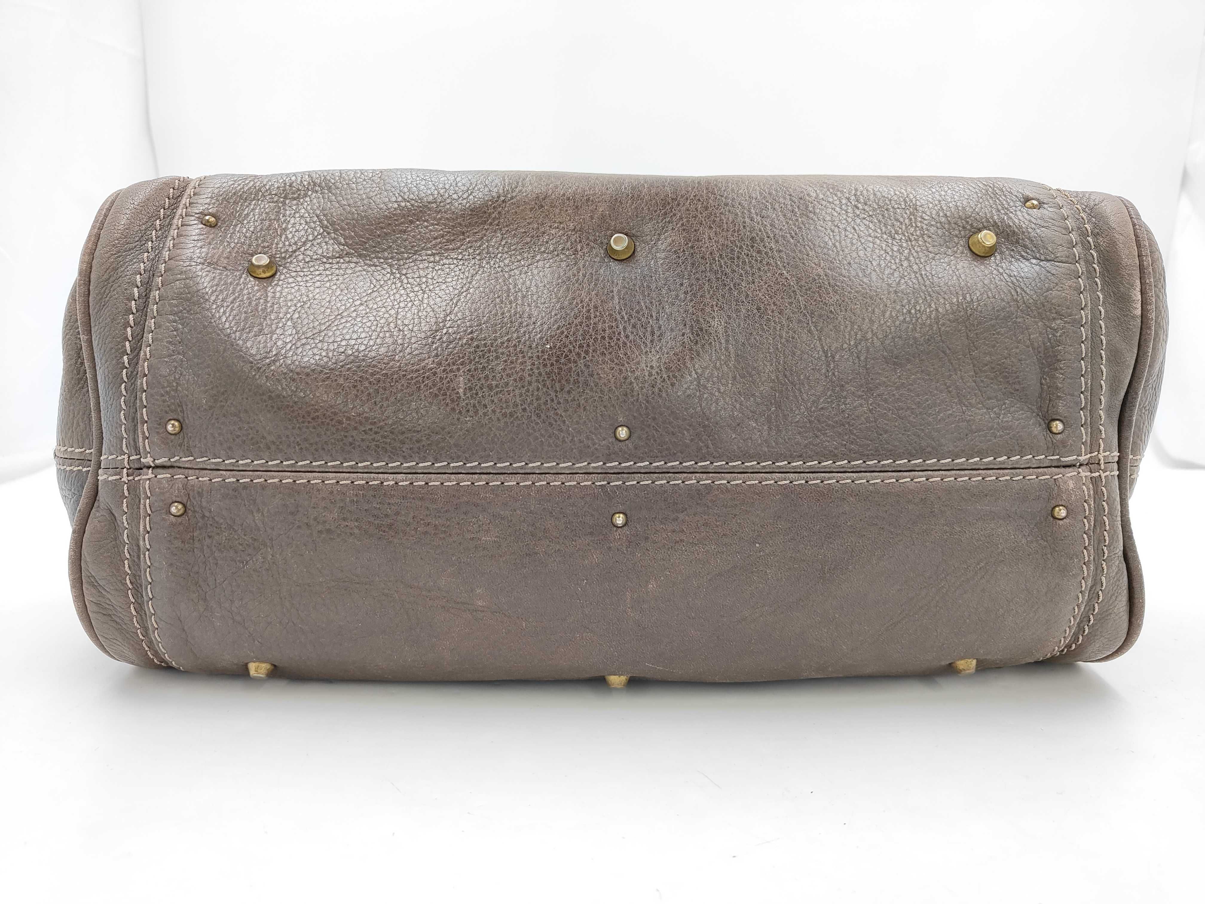 Paddington handbag, brown, gold hardware, with padlock. — view 7