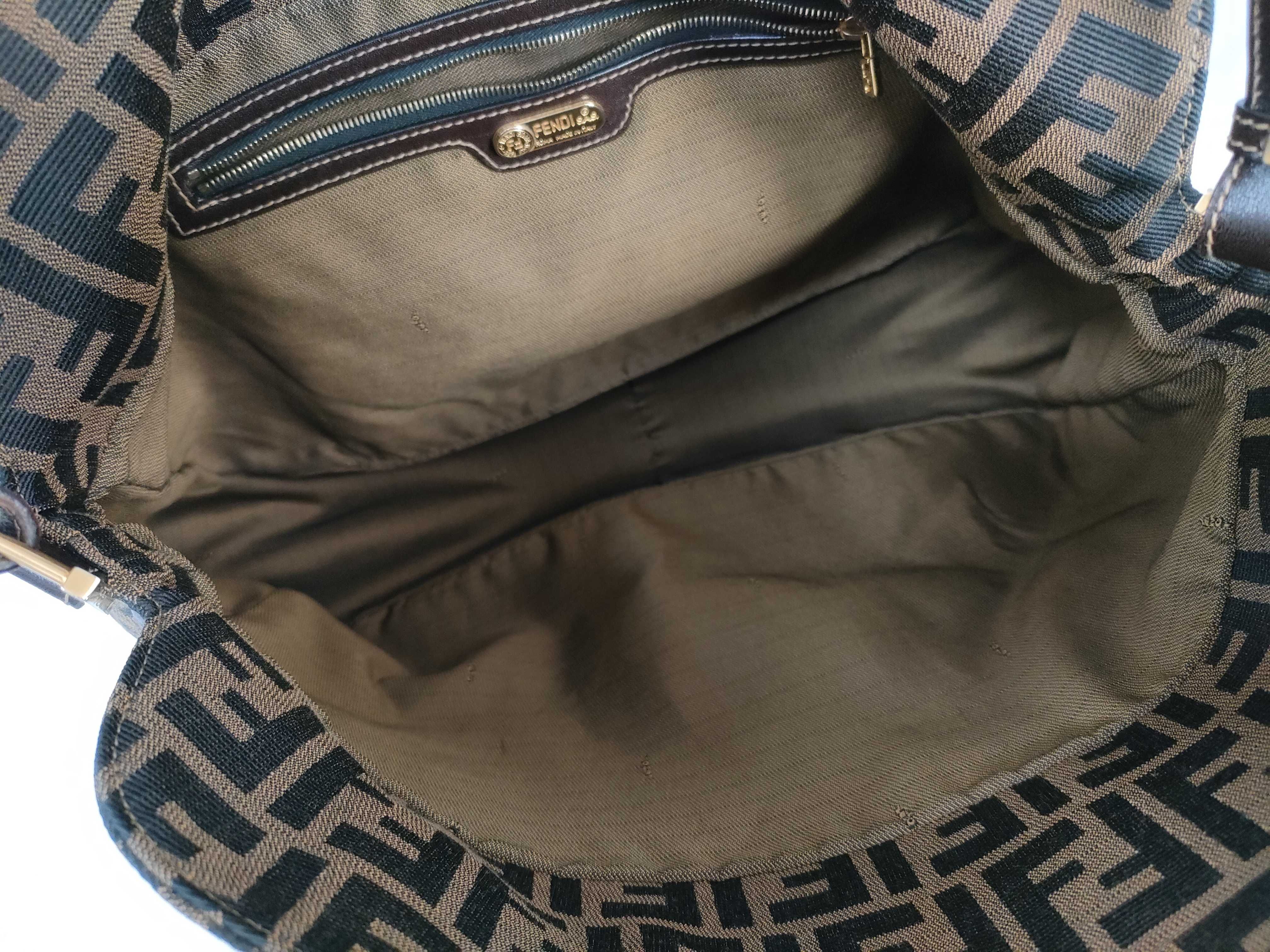 Zucca pattern Fendi Mamma Bucket shoulder bag Zucca pattern FF hardware Nylon canvas Brown shoulder bag — view 8