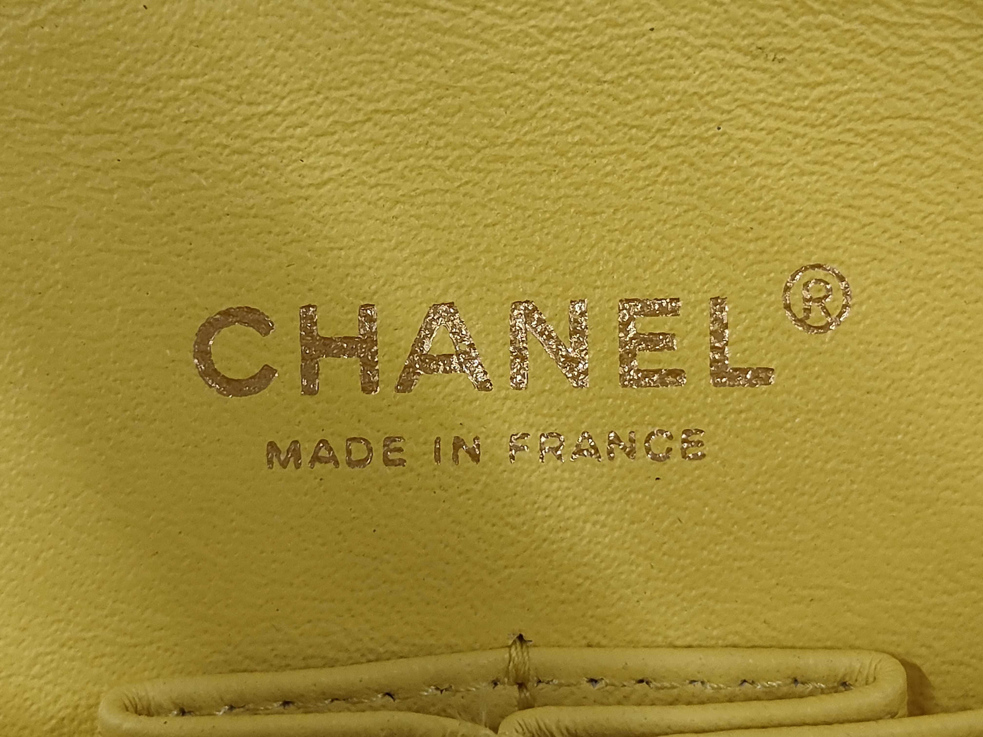 Matelassé Double Flap Shoulder Bag, Yellow, Serial Number 15-series — view 10