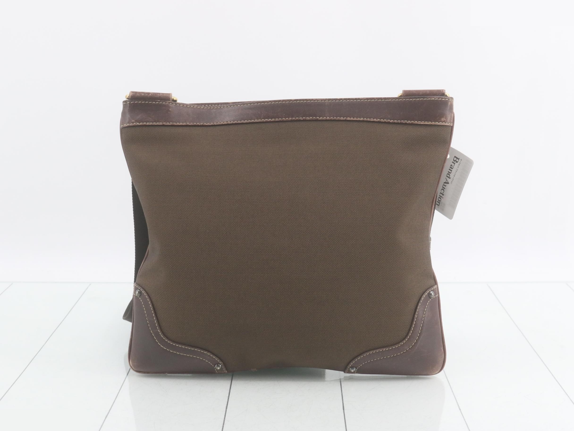 Shoulder bag, brown canvas — view 2