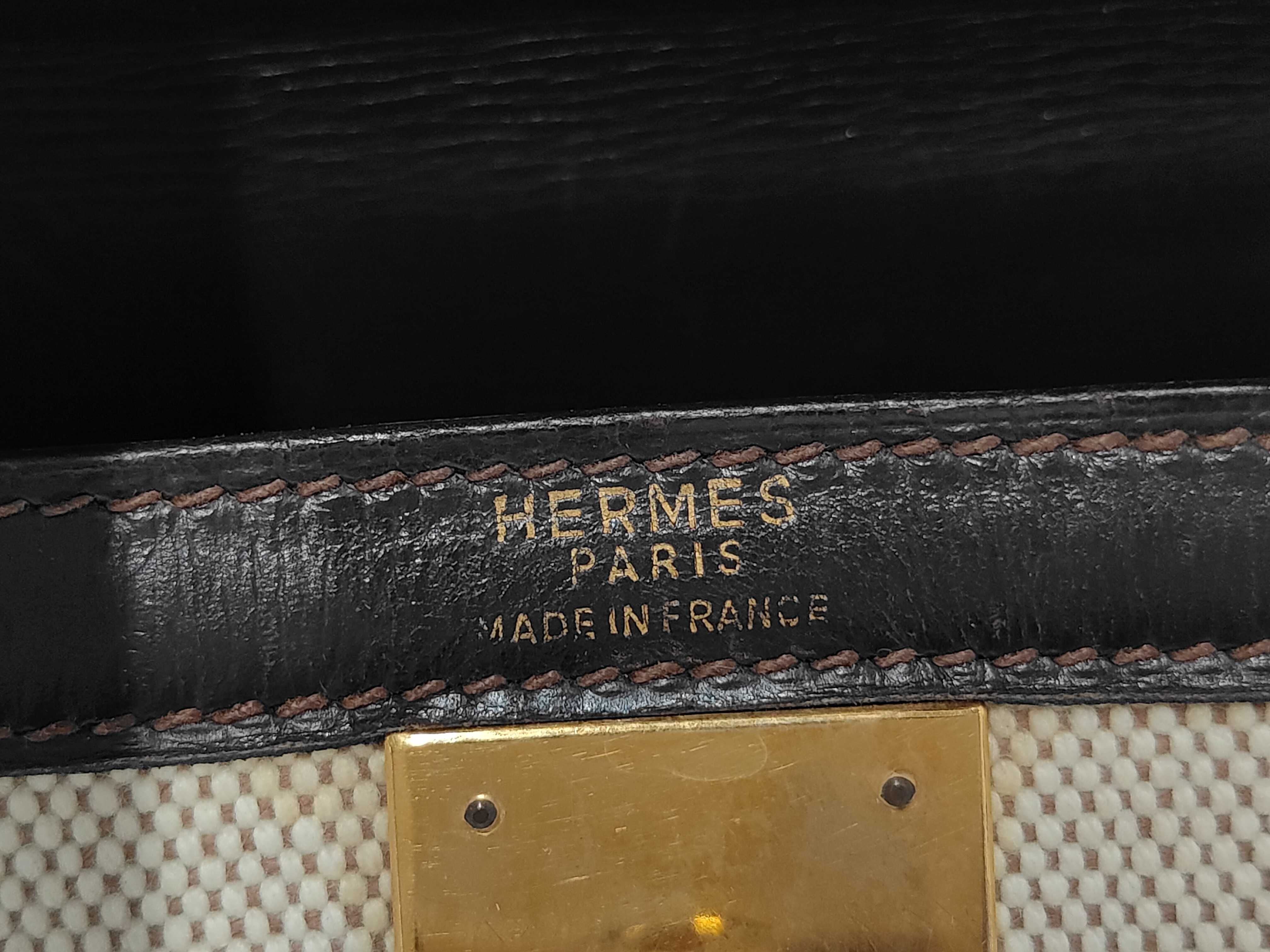 Kelly 28 Sellier Toile Boscalf Chocolate Gold Hardware J Stamp Handbag — view 9