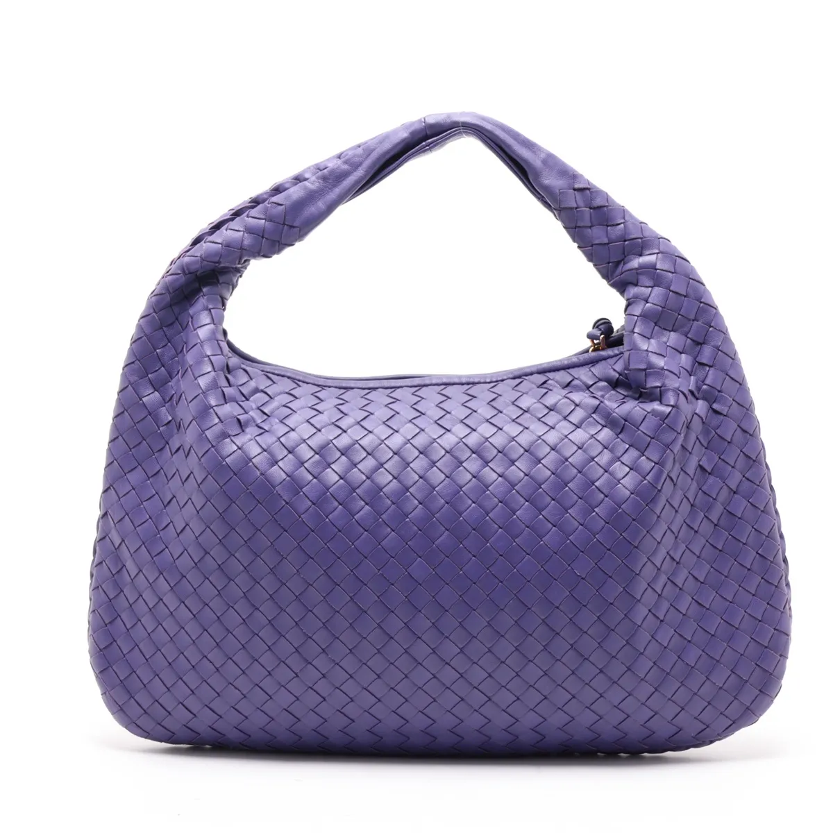 Intrecciato Hobo 115653 Leather Shoulder Bag, Purple — view 2