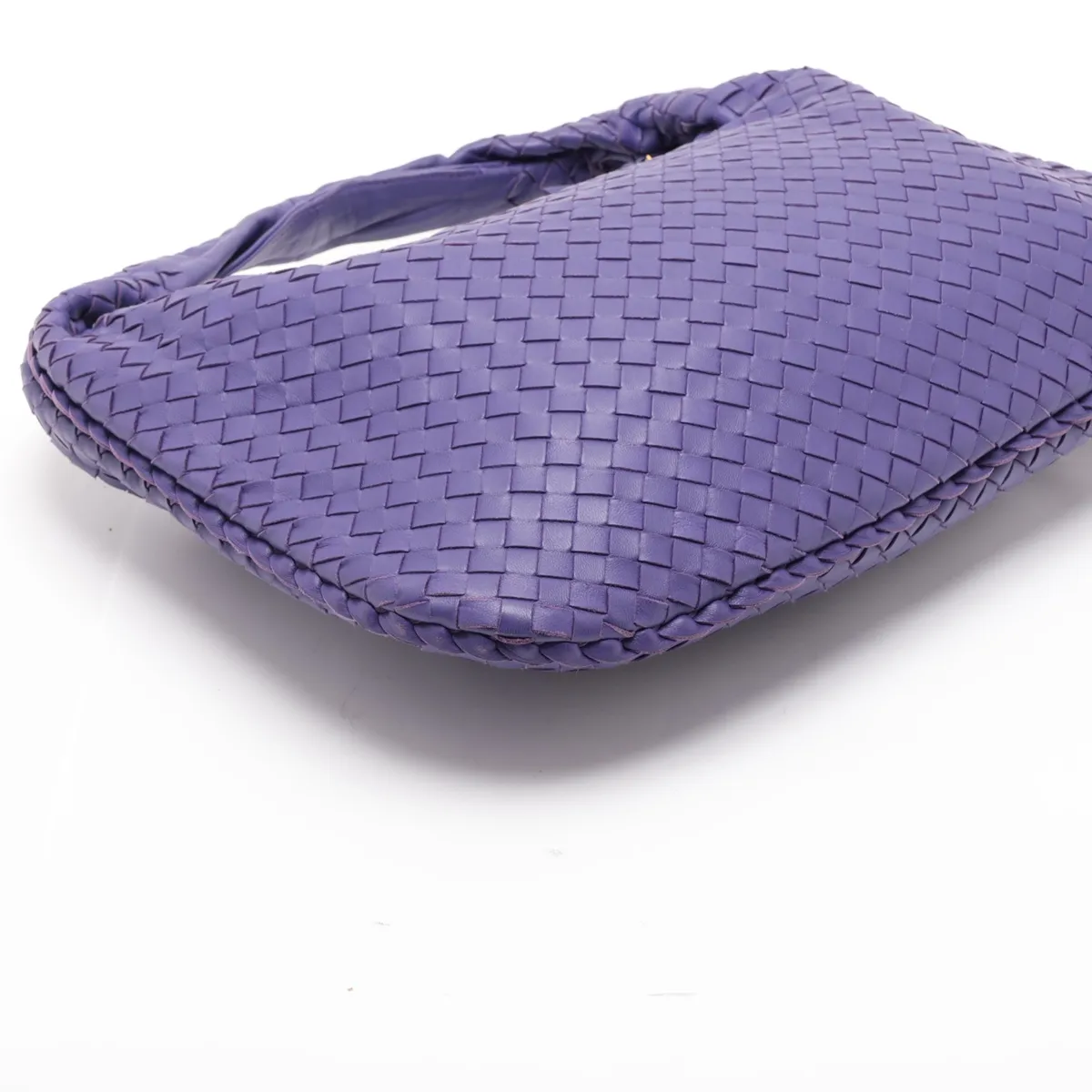 Intrecciato Hobo 115653 Leather Shoulder Bag, Purple — view 4
