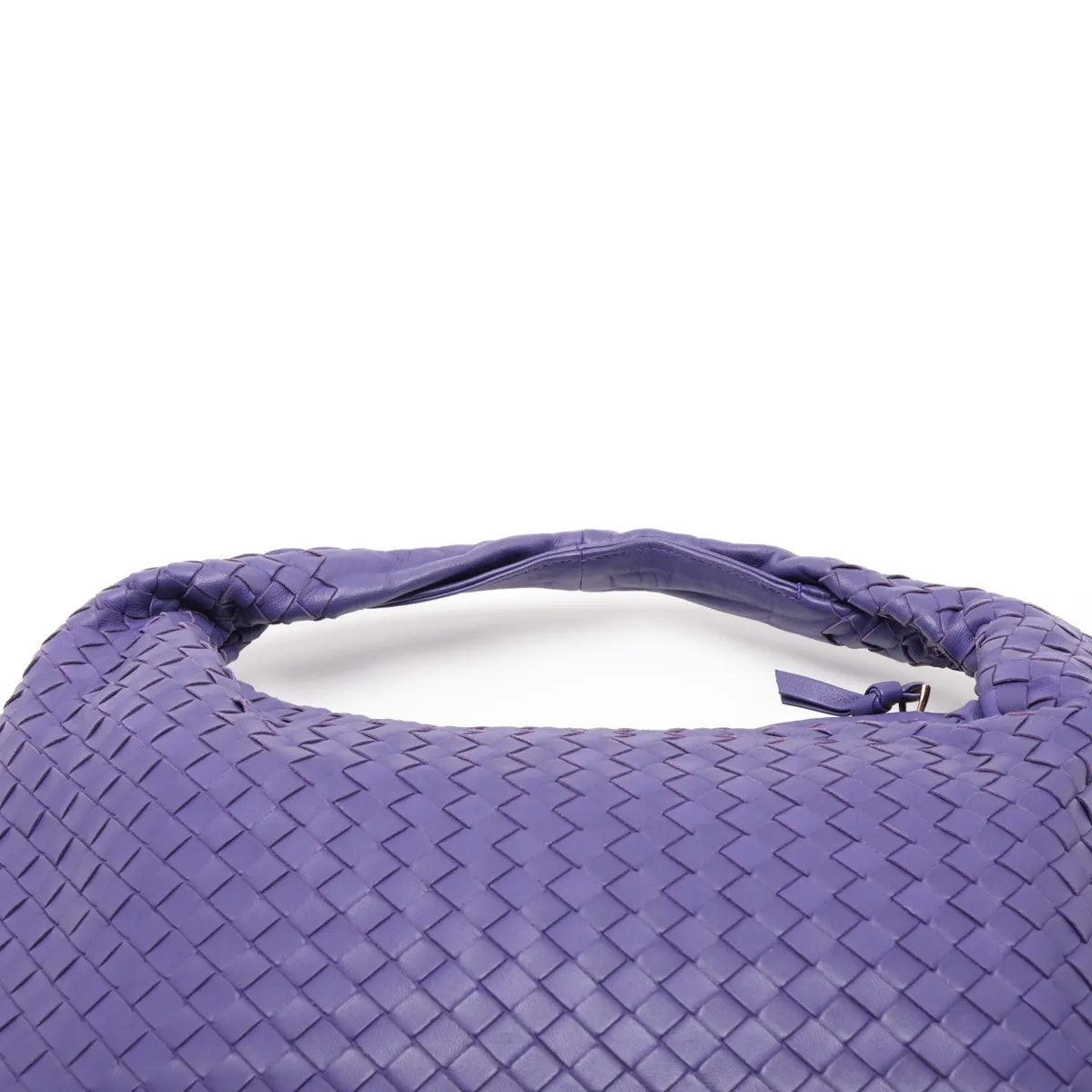 Intrecciato Hobo 115653 Leather Shoulder Bag, Purple — view 6