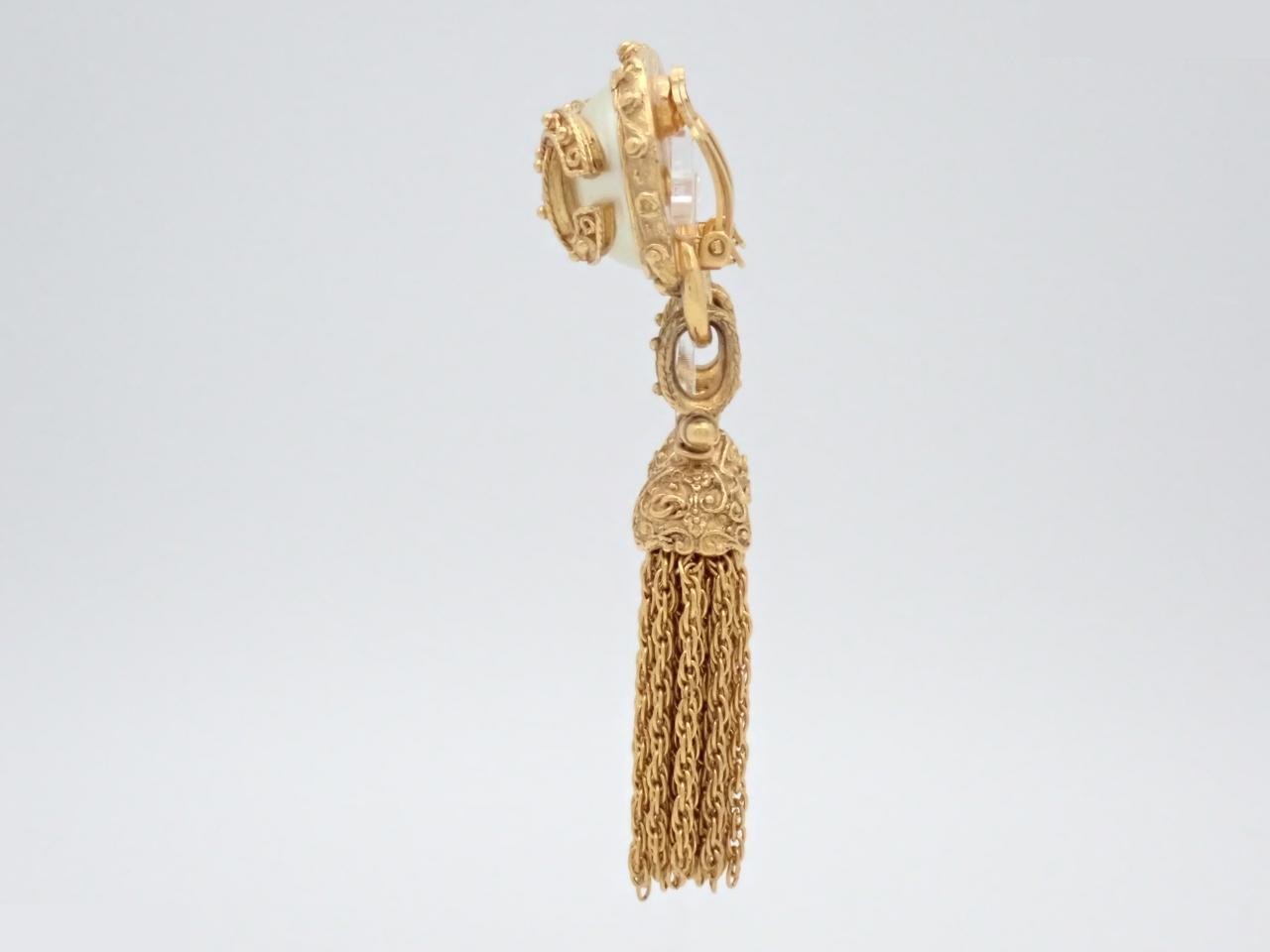Coco Mark Pearl Tassel Earrings 94/A — view 3
