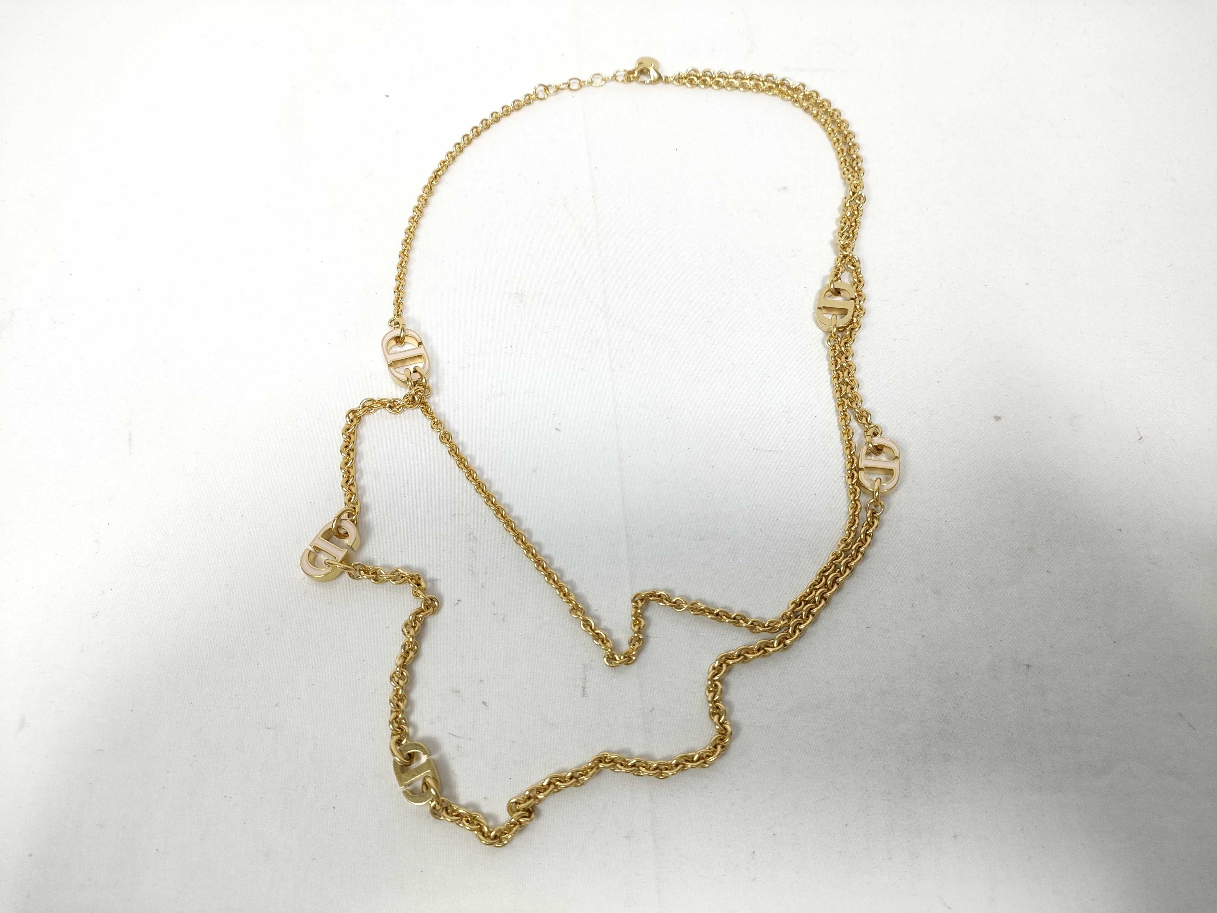 CD Long Double Chain Necklace — view 2