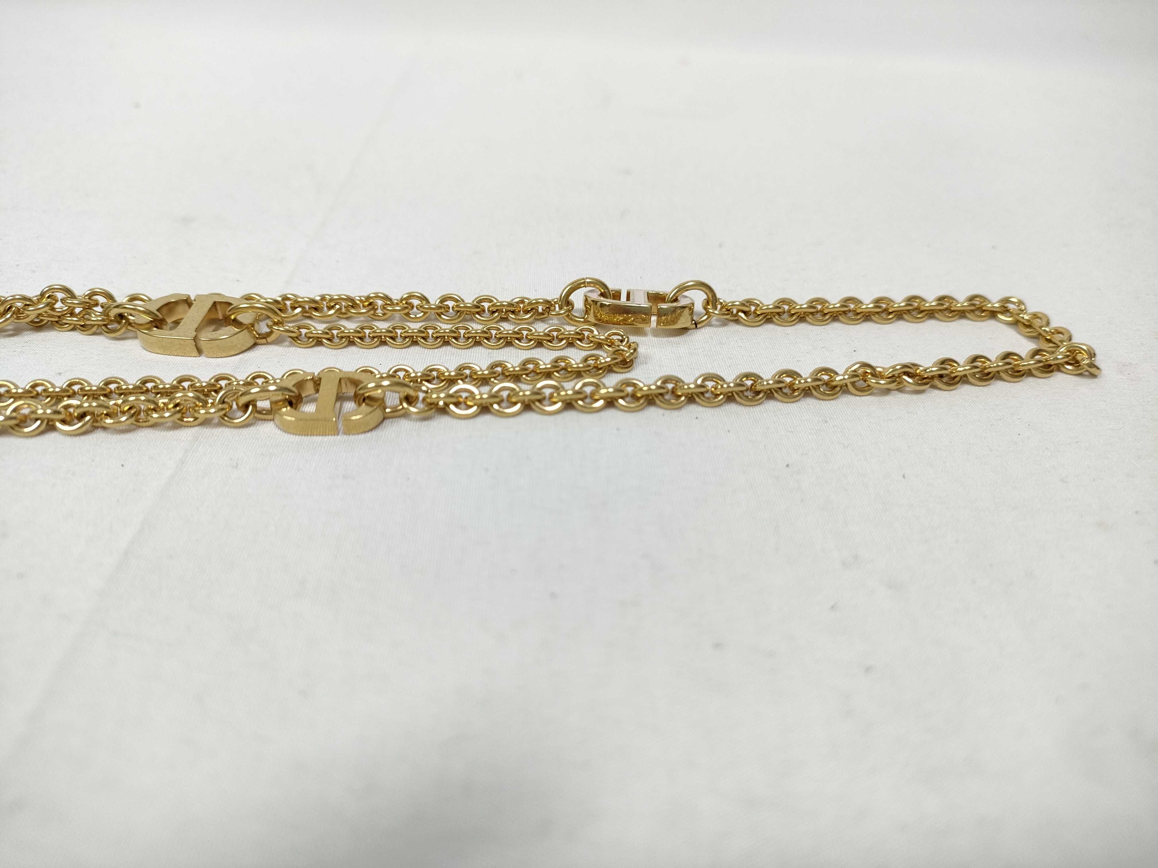 CD Long Double Chain Necklace — view 4