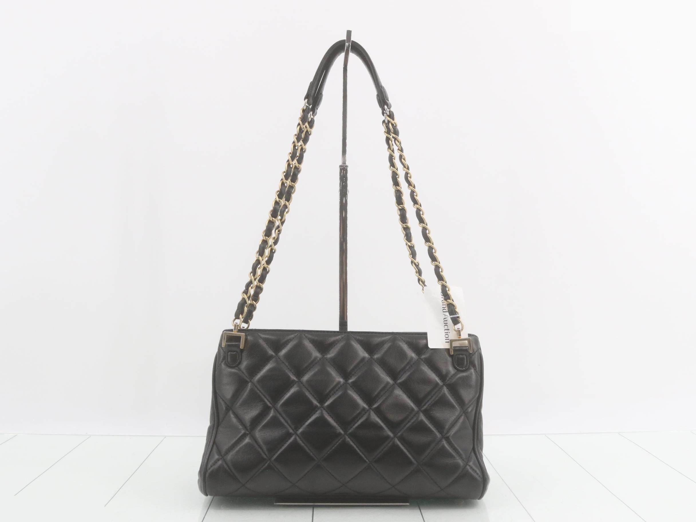 Leather Turnlock Chain Semi-Shoulder Bag — view 2