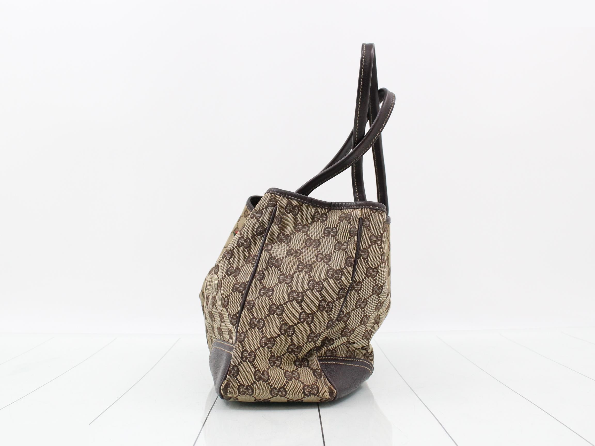 GG Canvas (Bag) - Tote Bag - Web Stripe - Beige/Brown — view 3
