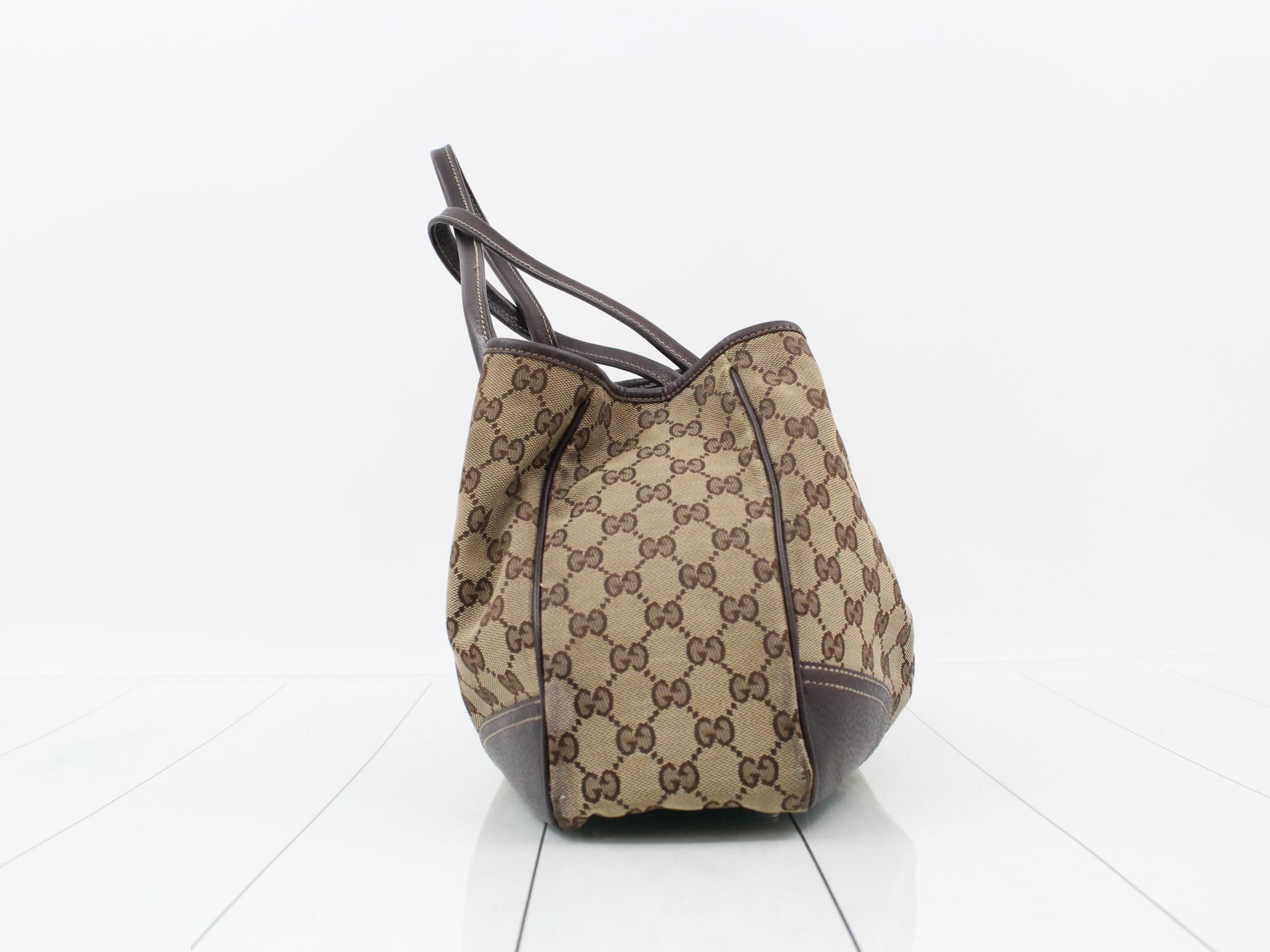 GG Canvas (Bag) - Tote Bag - Web Stripe - Beige/Brown — view 4