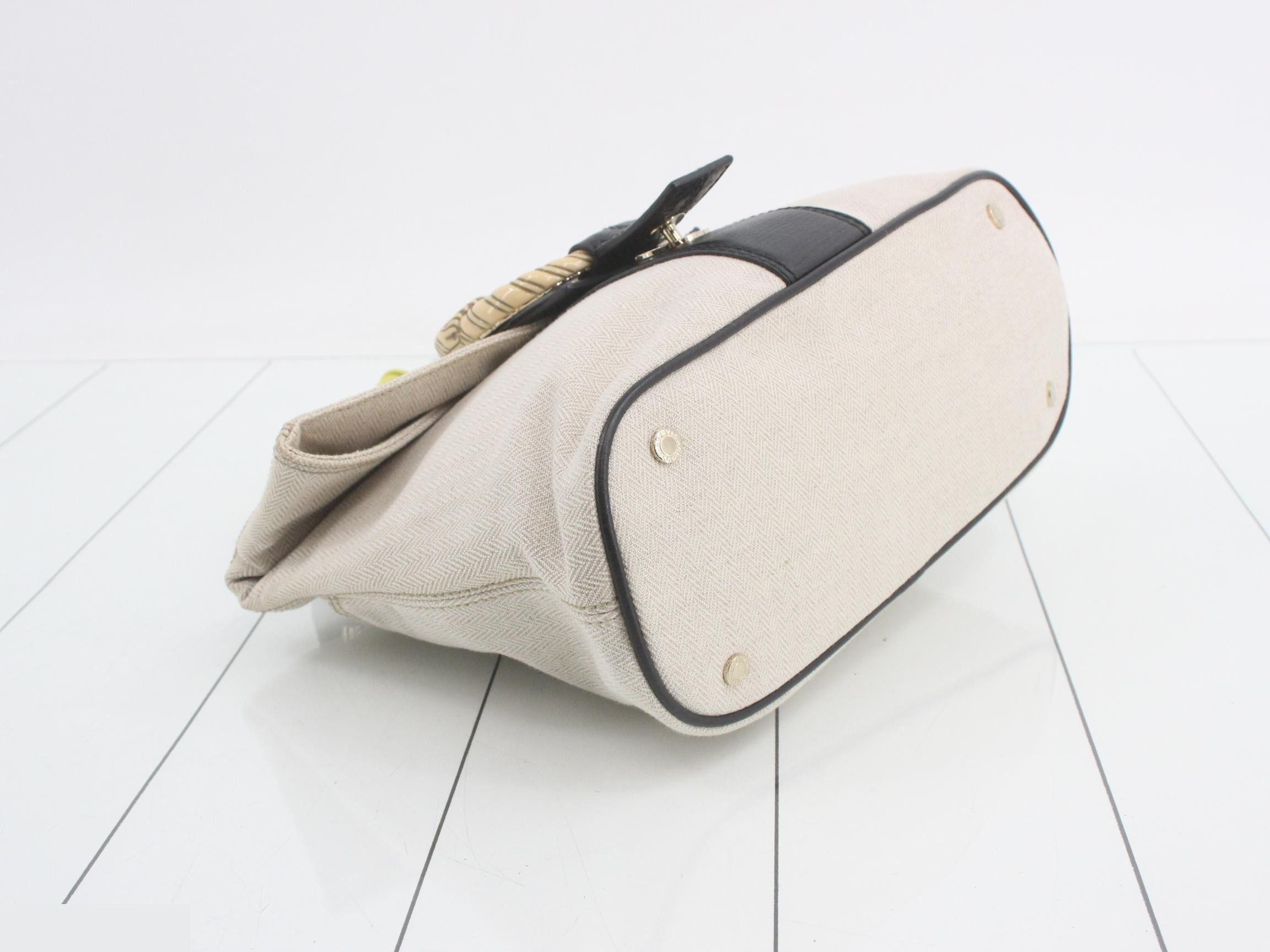 Hand Leoni Two-Tone Canvas/Leather — view 5