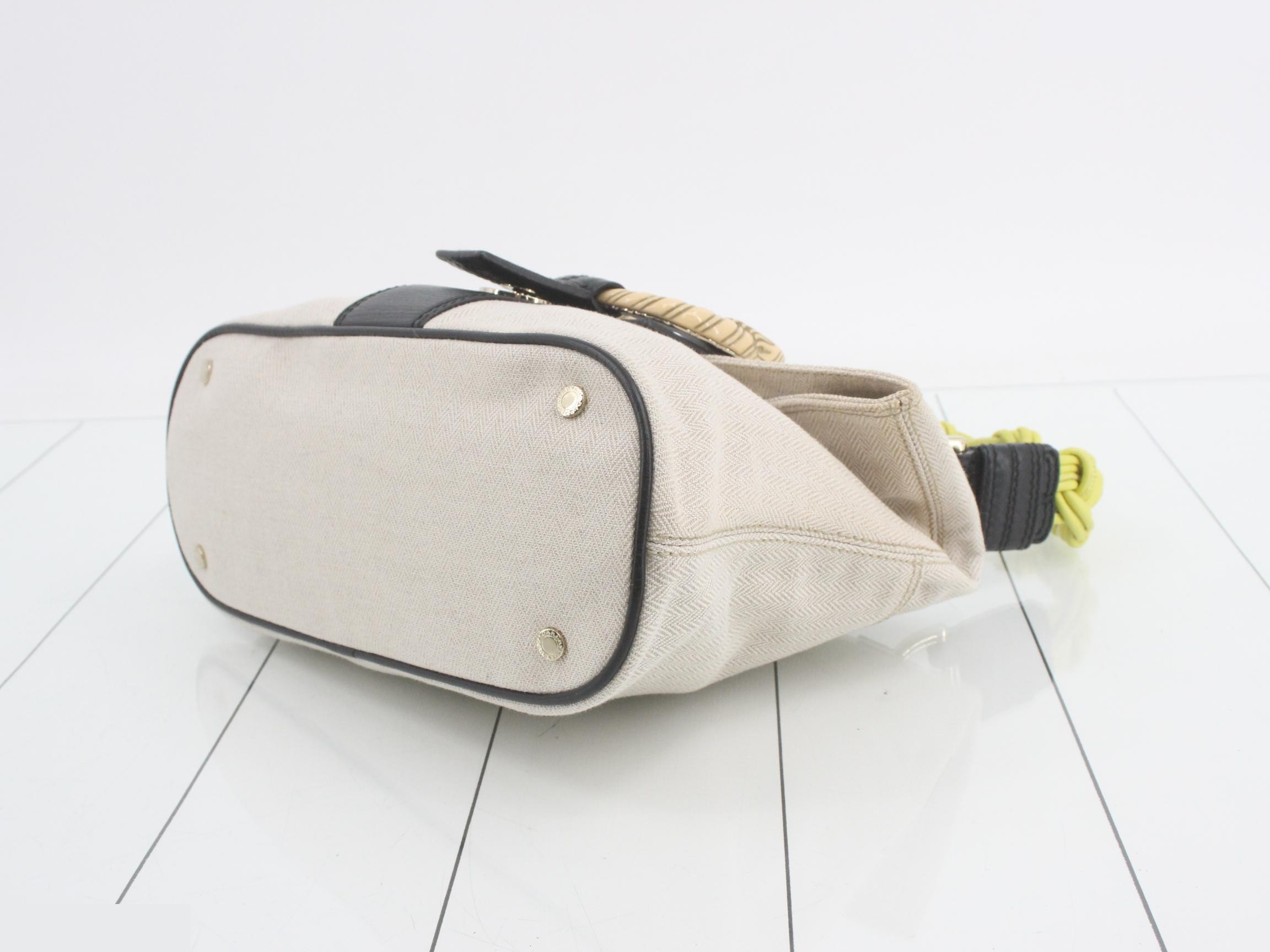 Hand Leoni Two-Tone Canvas/Leather — view 6