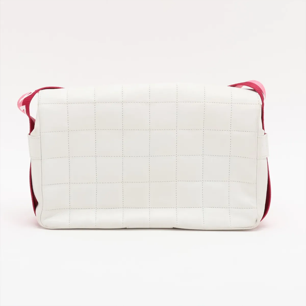 Chocolate Bar Lambskin Shoulder Bag, White with Gold Hardware, 6760331, Series 6 — view 2