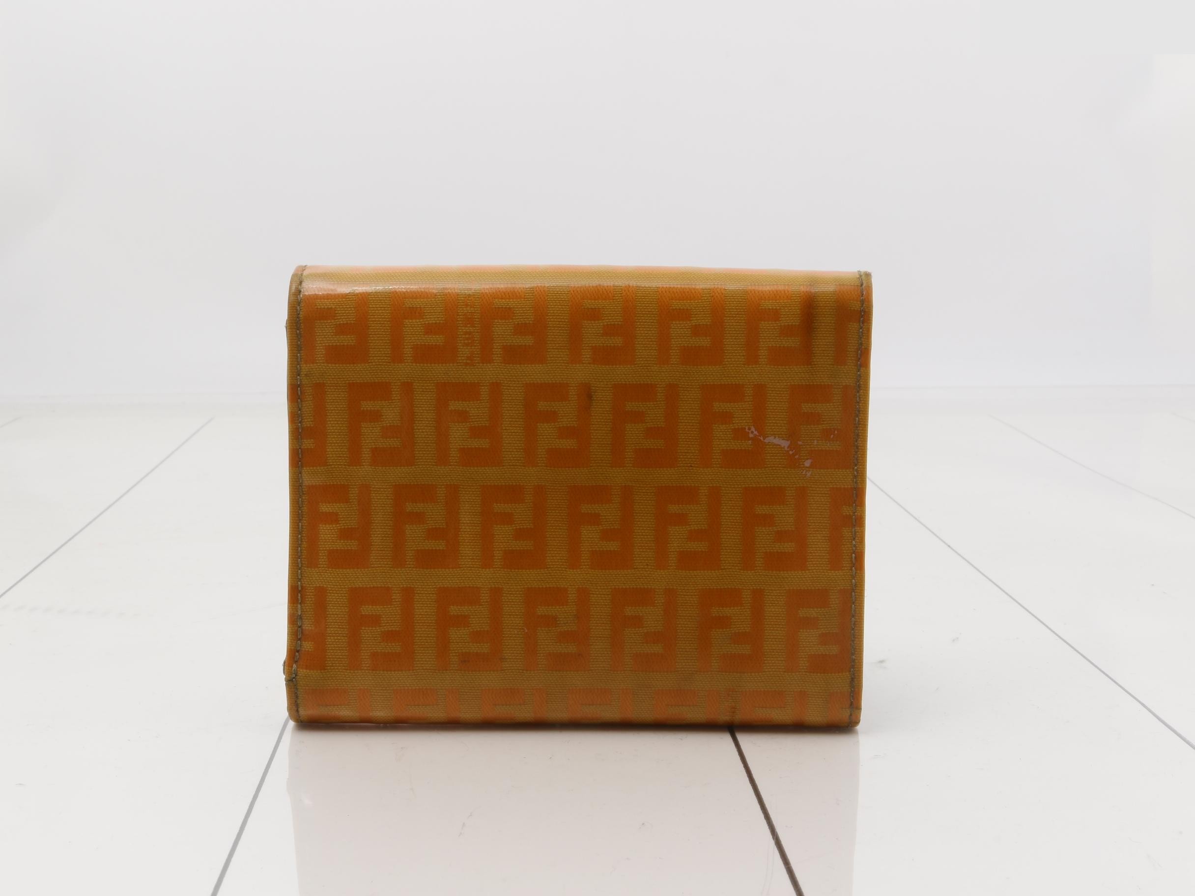 Zucchino FF hardware enamel orange tri-fold wallet — view 2