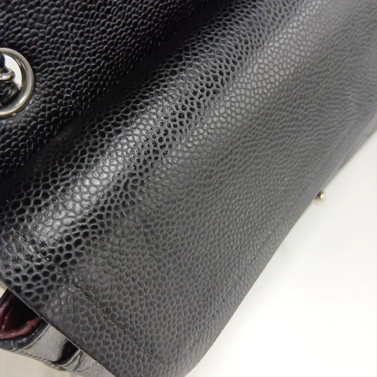 [Individually packaged] Chanel Matelassé 25 Caviar Skin Double Flap Double Chain Bag, Black with Silver Hardware, 14681436, Serial Number 14, A01112 — view 13