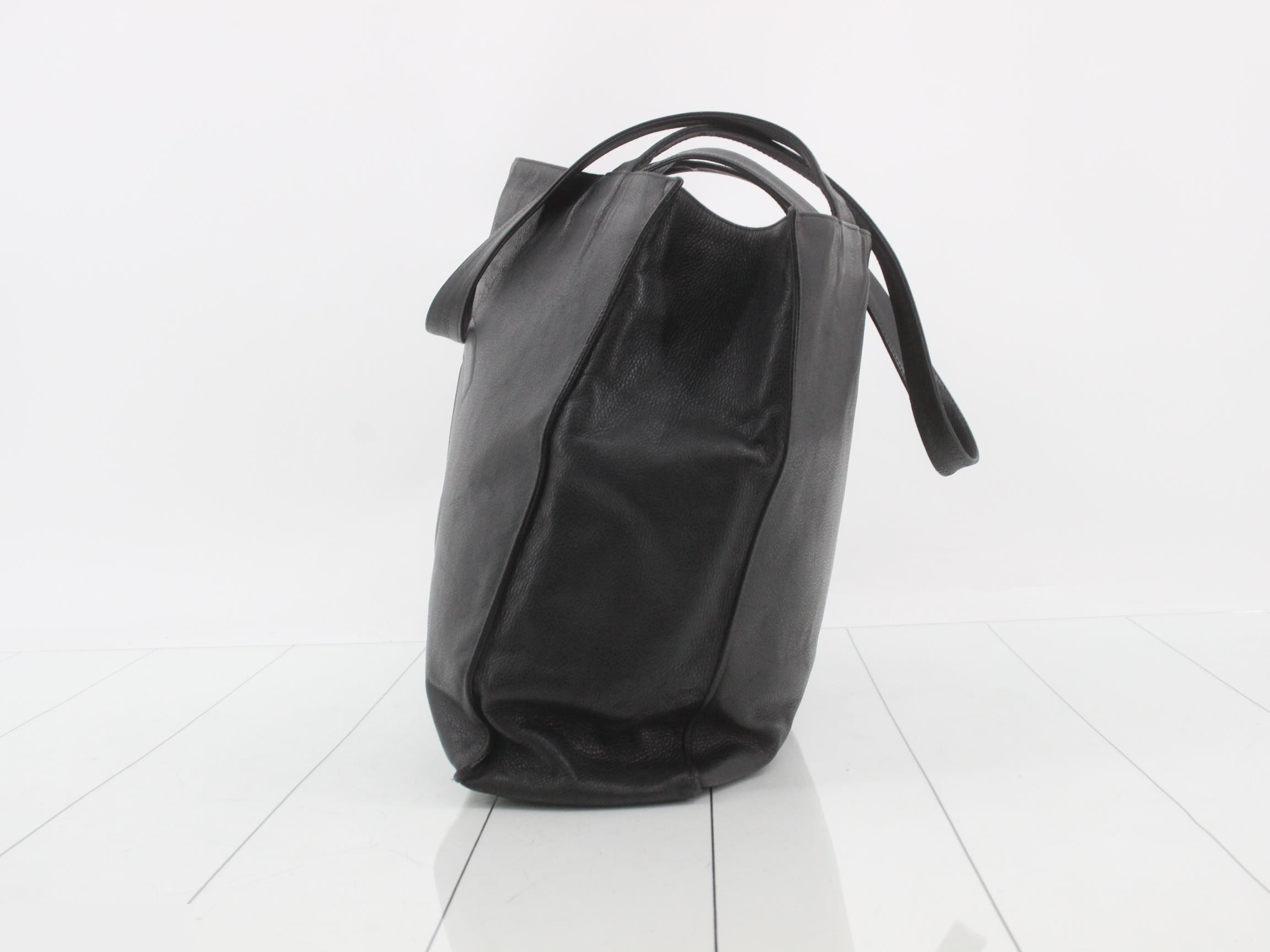 Caviar leather tote bag with Coco Mark, black — view 3