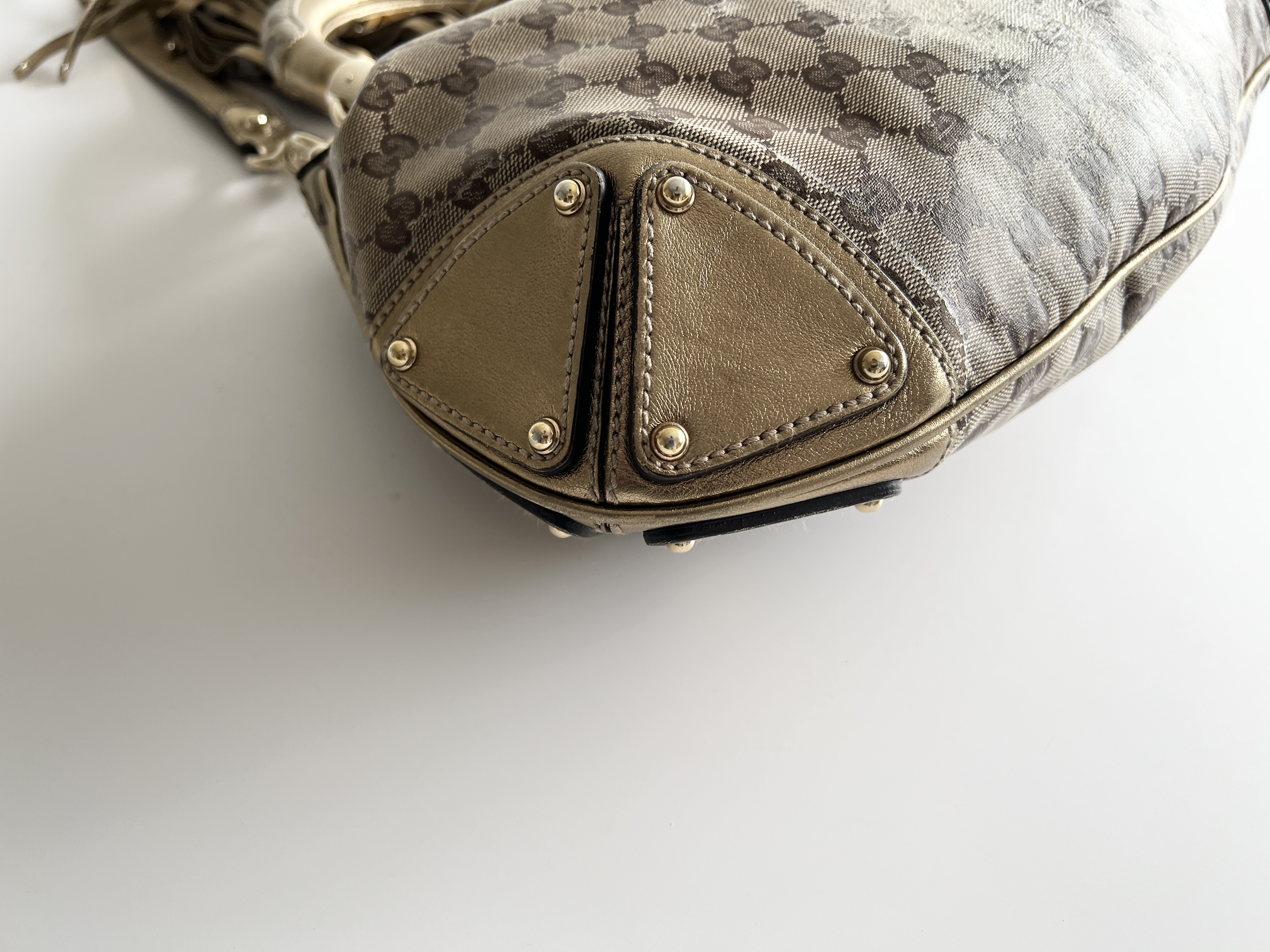 Indy Crystal GG Logo Tassel Fringe Leather 2-Way Shoulder Bag/Handbag — view 13