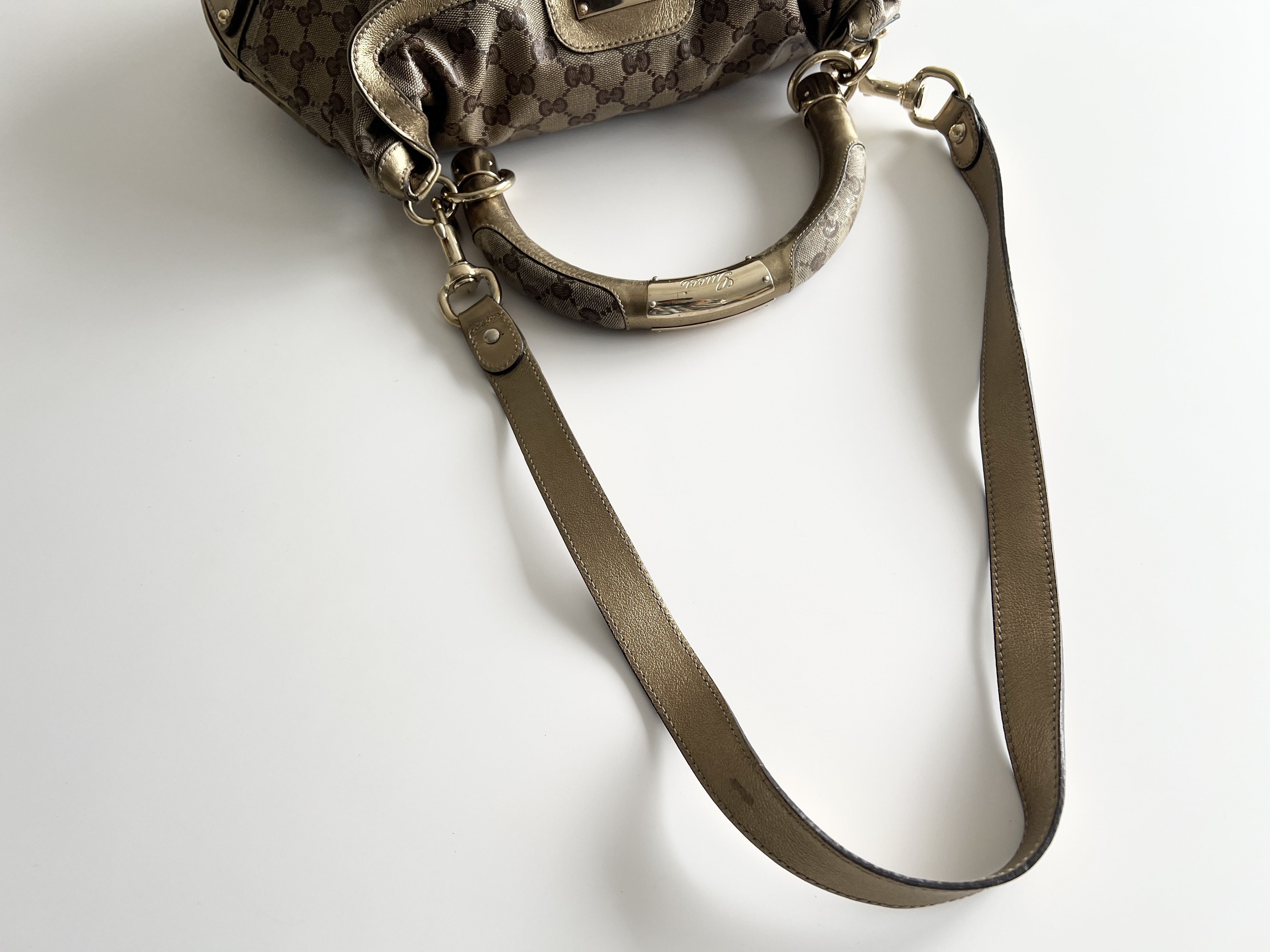 Indy Crystal GG Logo Tassel Fringe Leather 2-Way Shoulder Bag/Handbag — view 3