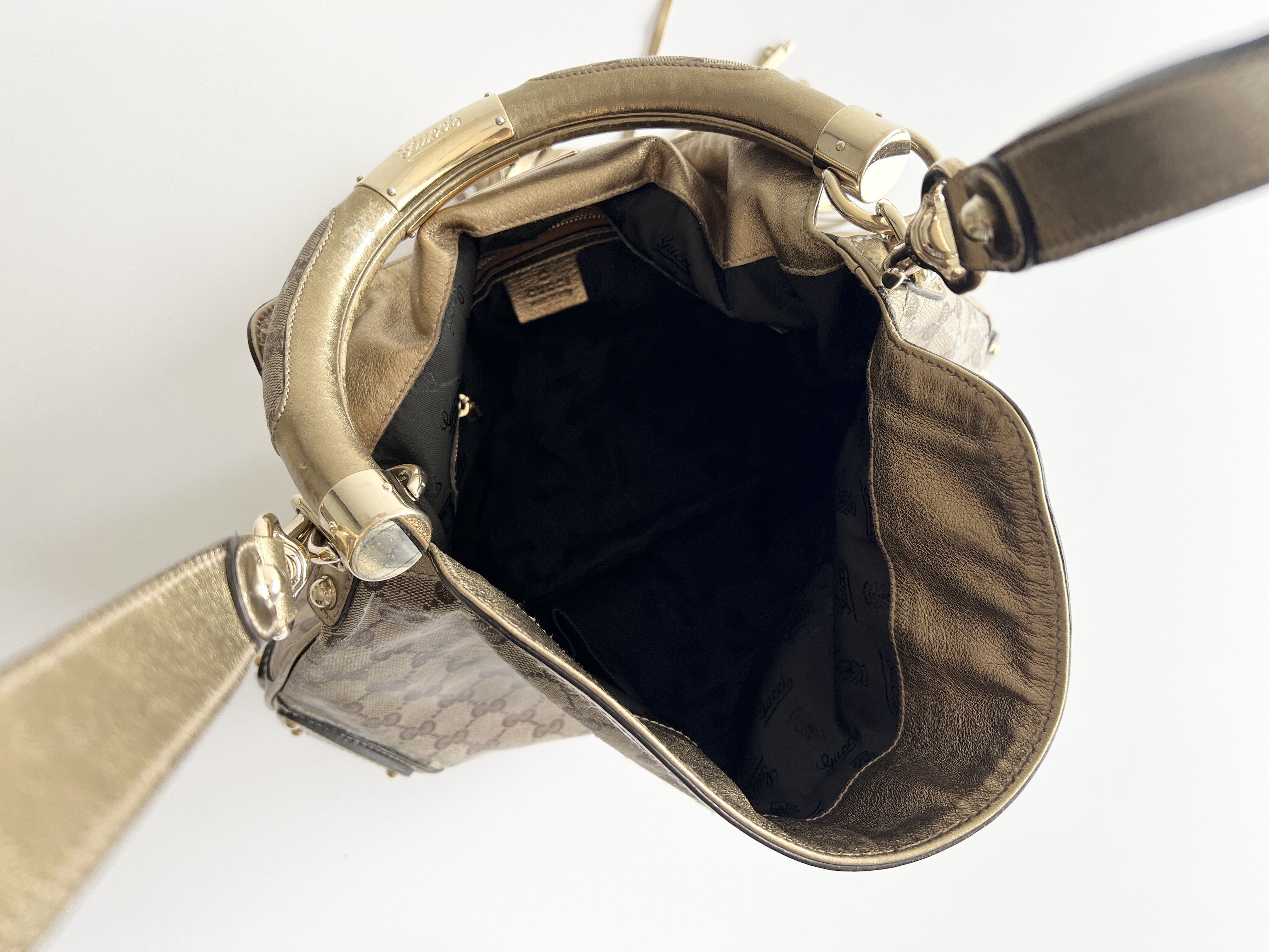 Indy Crystal GG Logo Tassel Fringe Leather 2-Way Shoulder Bag/Handbag — view 5