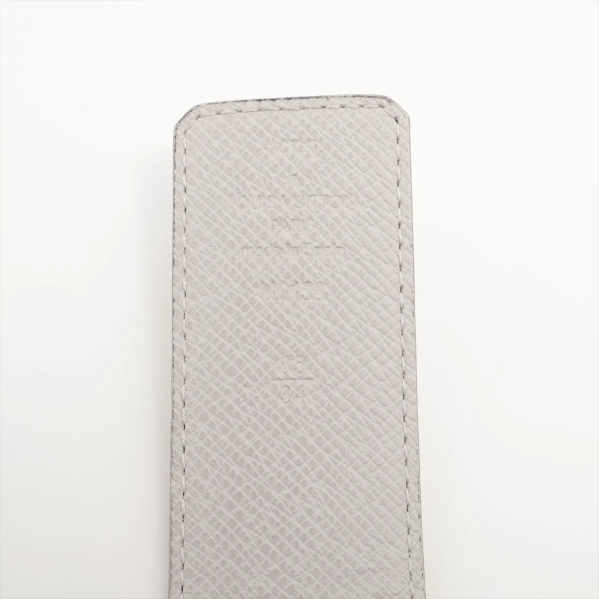 M0158 Ceinture LV Initial AC1261 Belt 85 PVC x Leather Navy. Shows signs of wear including — view 5