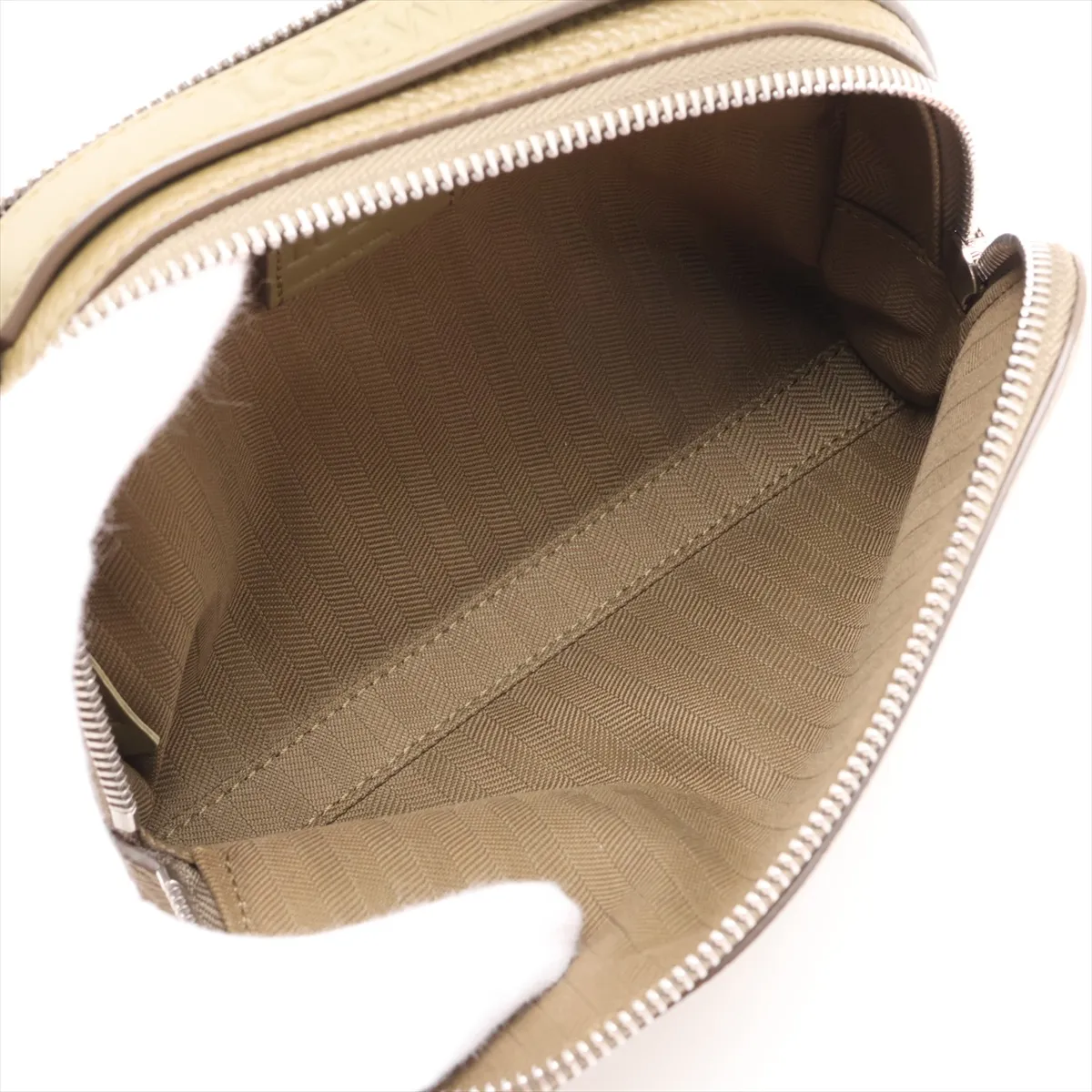 Anagram Camera Crossbody Bag Mini Leather Shoulder Bag Khaki — view 8