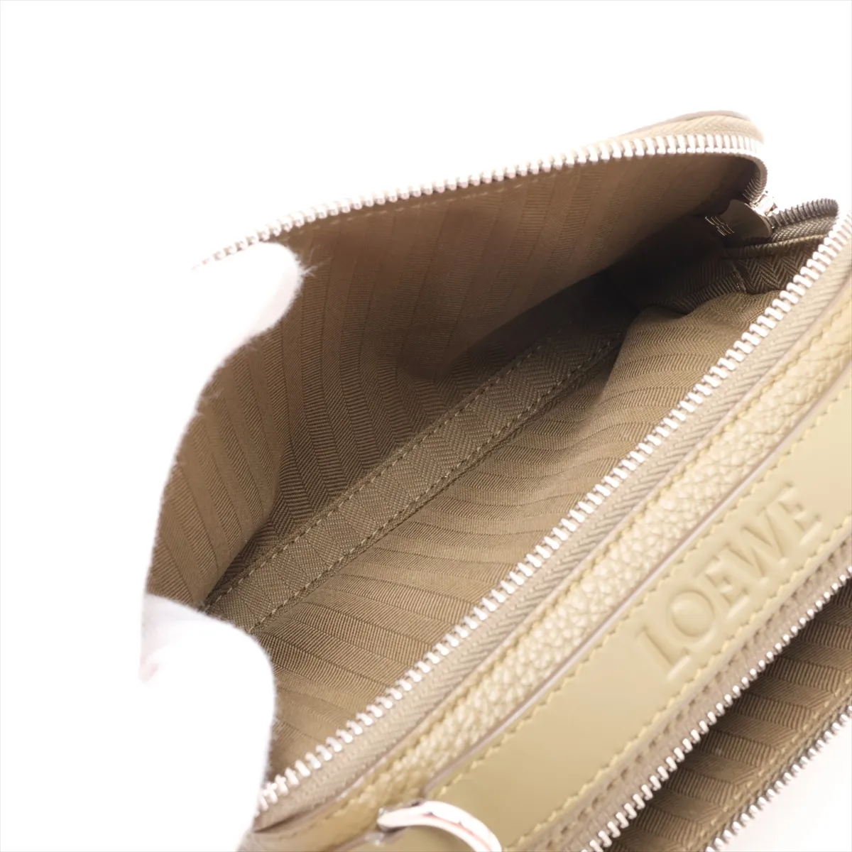 Anagram Camera Crossbody Bag Mini Leather Shoulder Bag Khaki — view 9