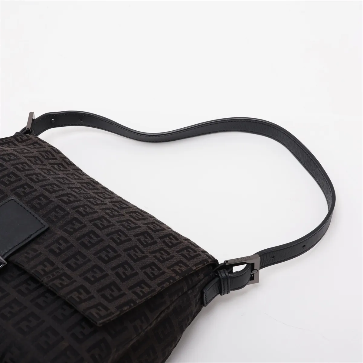 Zucchino Mamma Bucket Canvas x Leather Shoulder Bag, Black 8BR001 — view 5