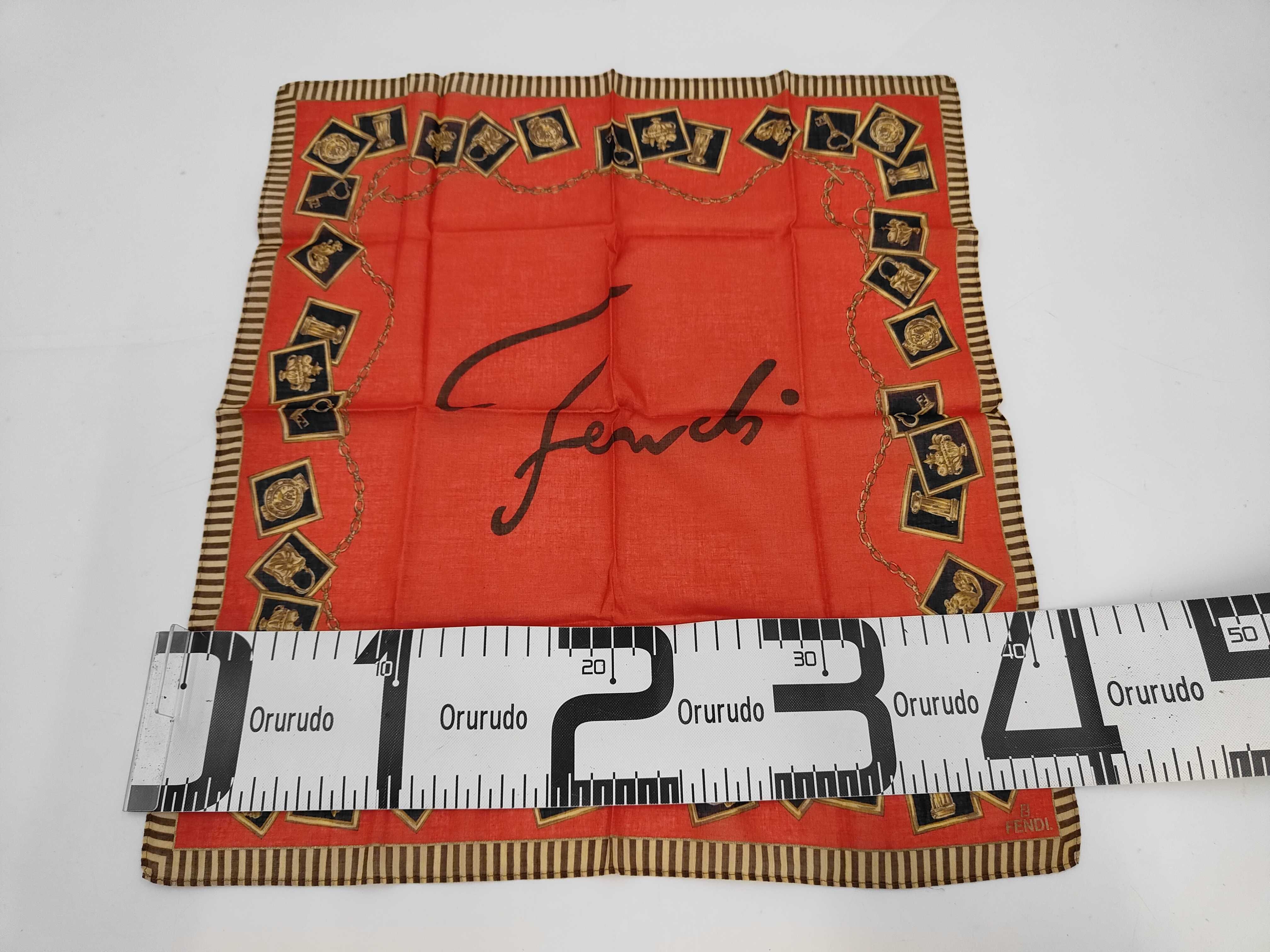 scarf, large size, chain pattern, red, other accessories — view 2