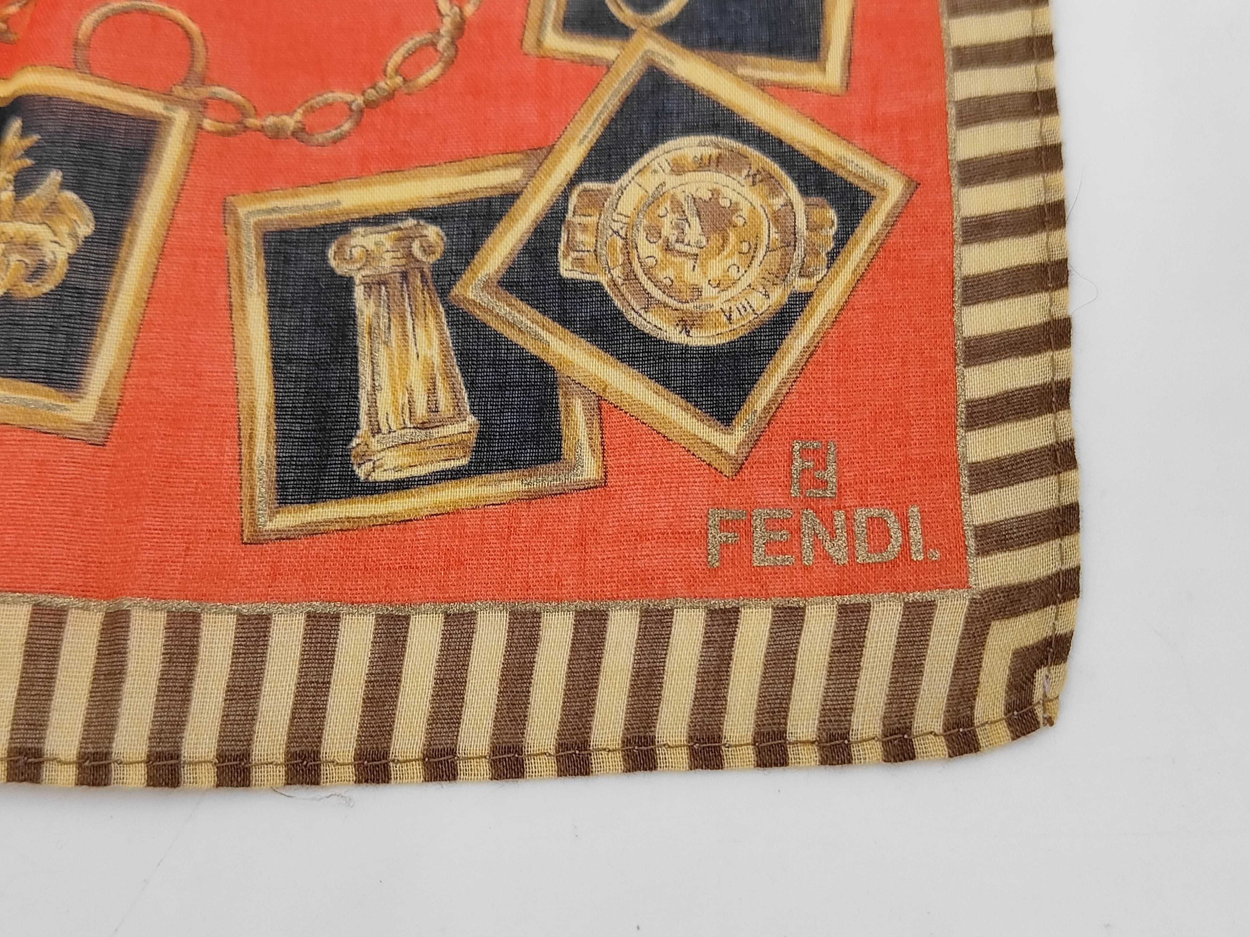 scarf, large size, chain pattern, red, other accessories — view 3