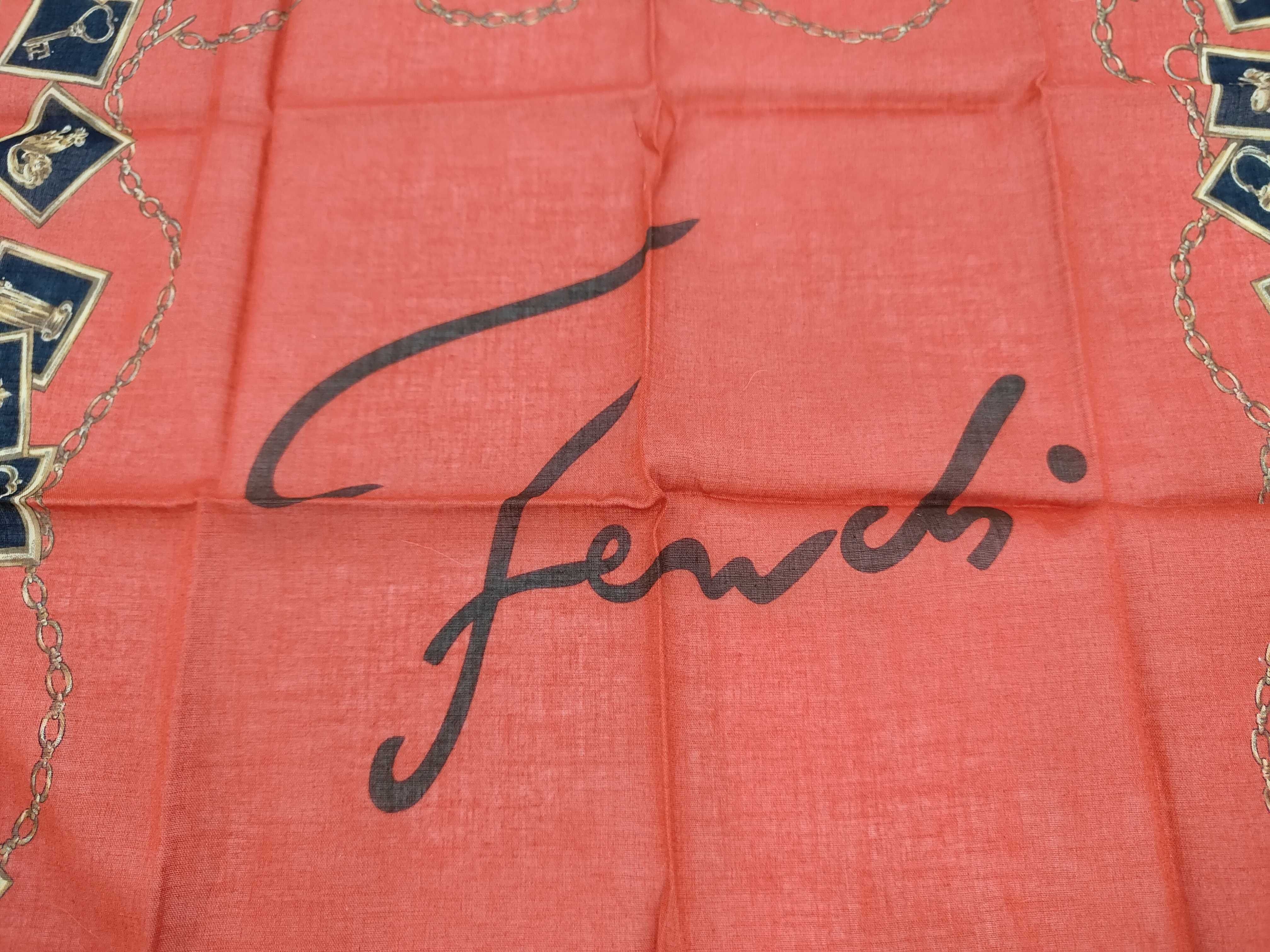 scarf, large size, chain pattern, red, other accessories — view 4