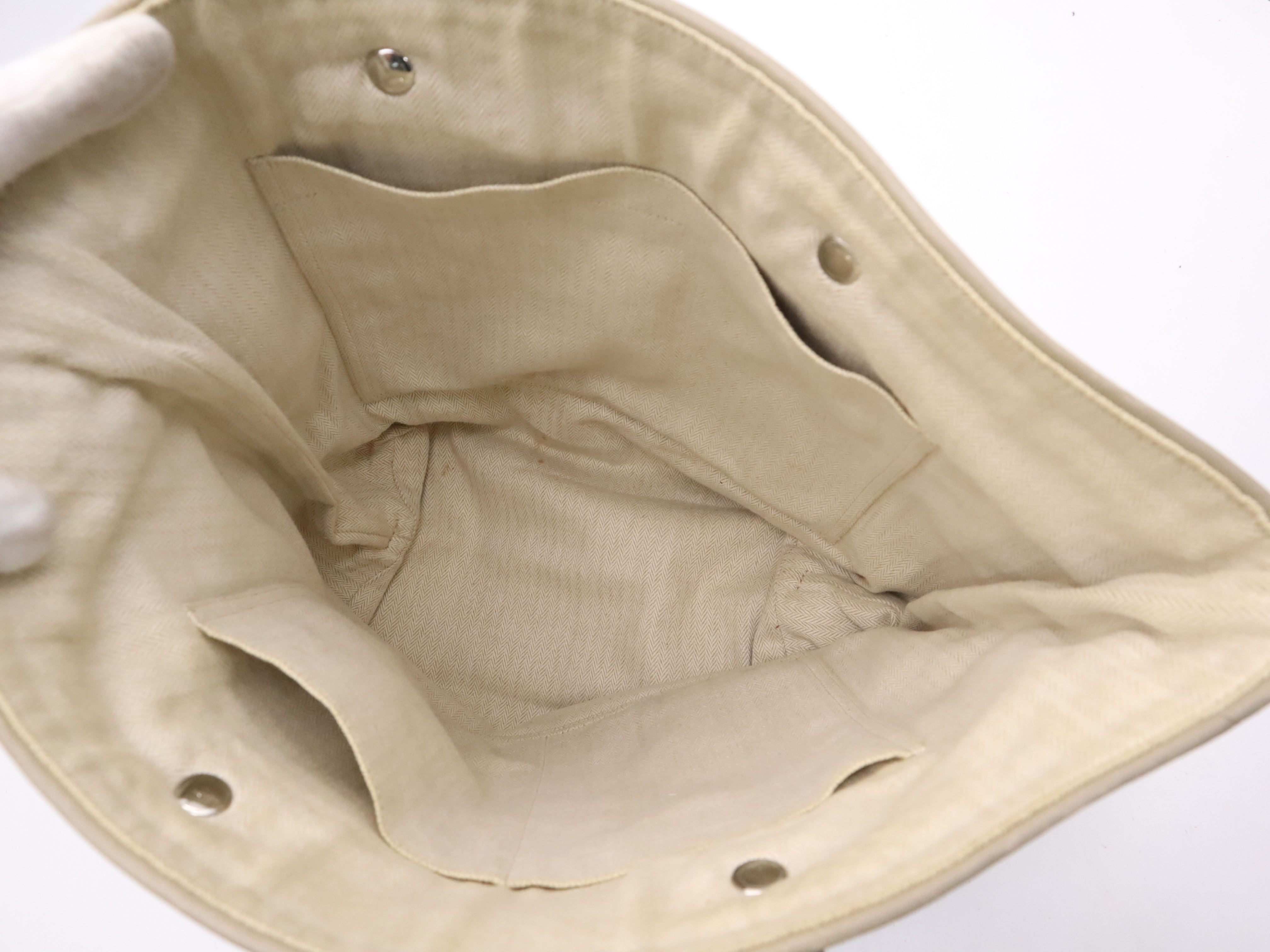 Leather/Polyester Amedaba Chennai Tote Bag, Beige/Silver, M Stamp, 2009. Tote Bag. — view 12