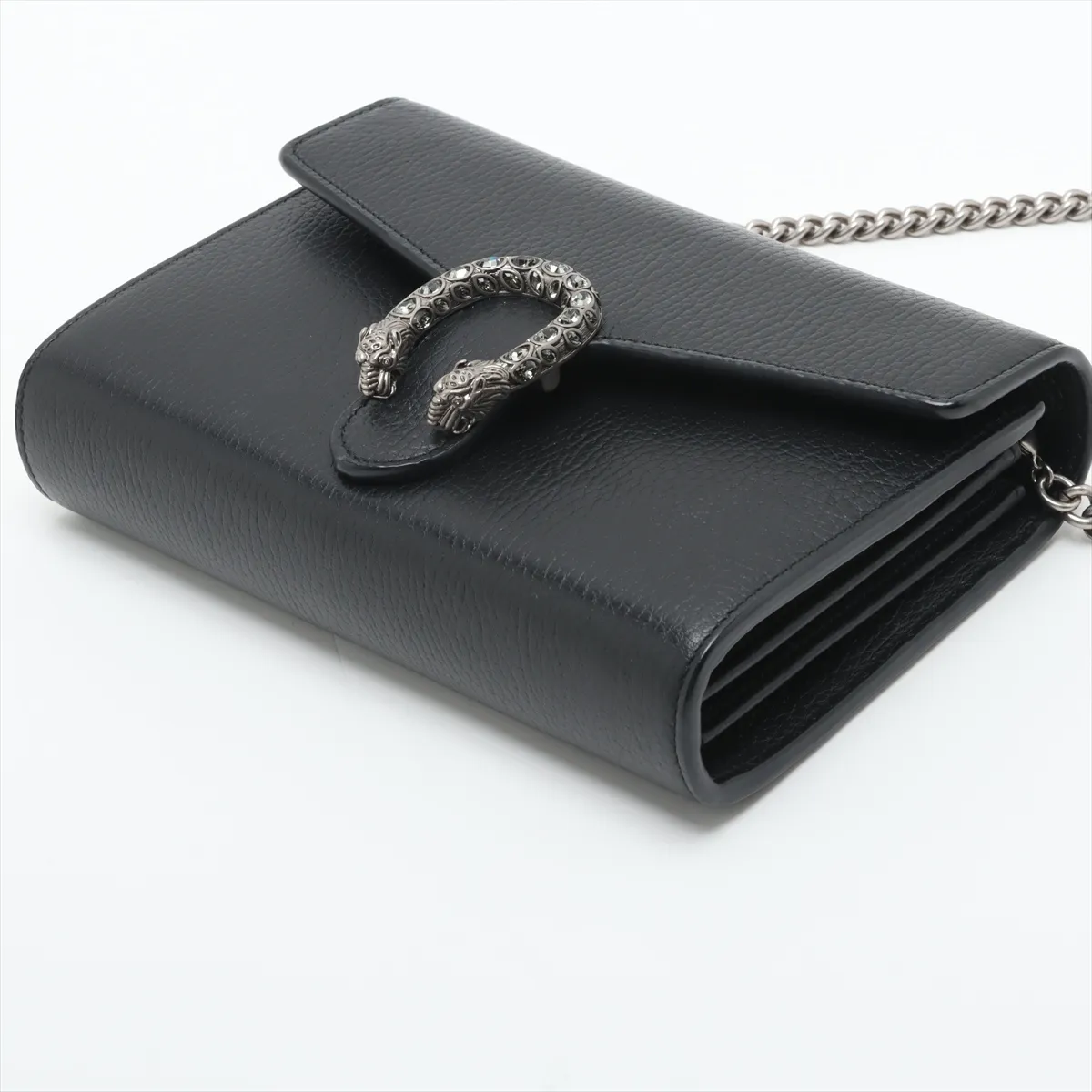 Dionysus Leather Chain Wallet, Black, 401231 — view 3