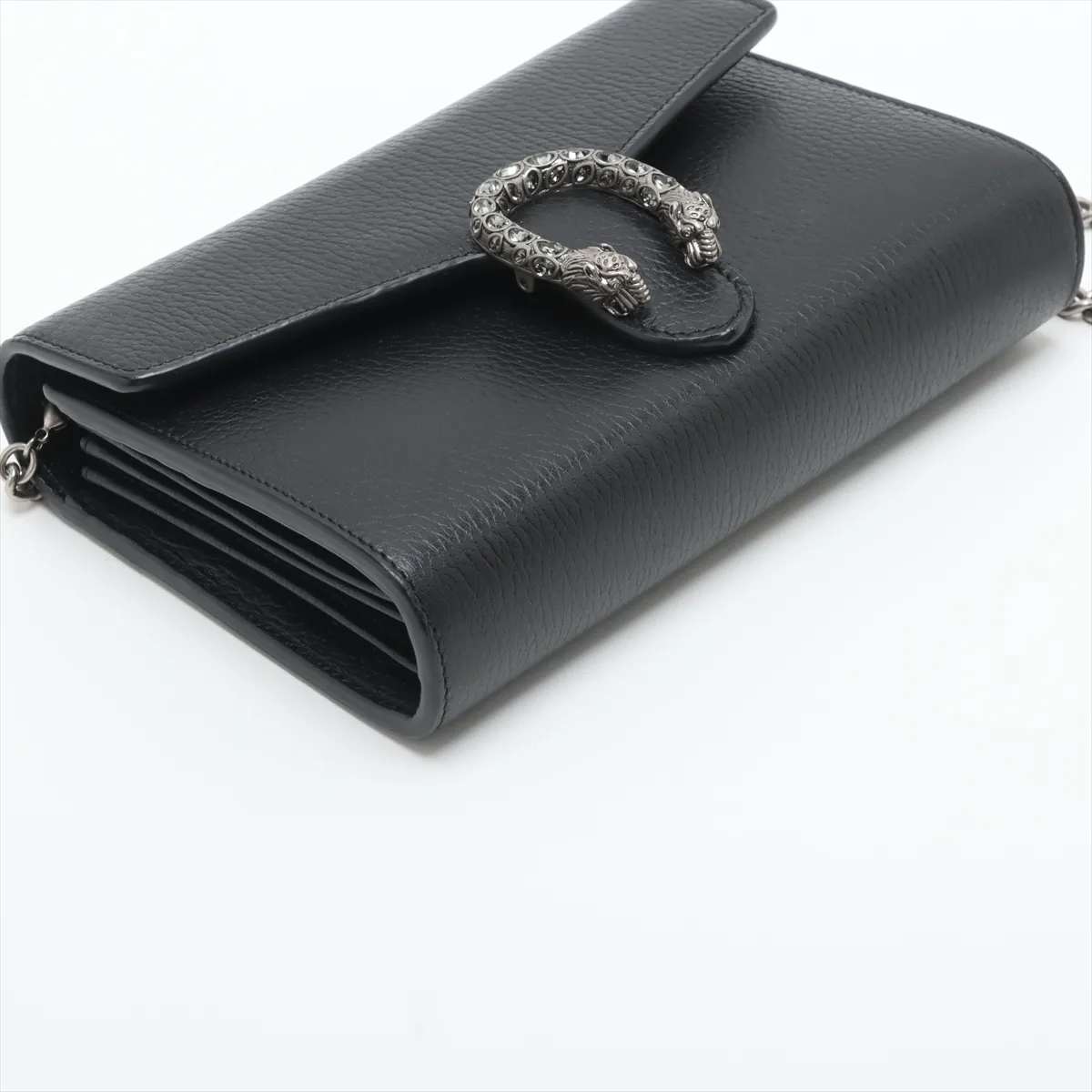 Dionysus Leather Chain Wallet, Black, 401231 — view 4