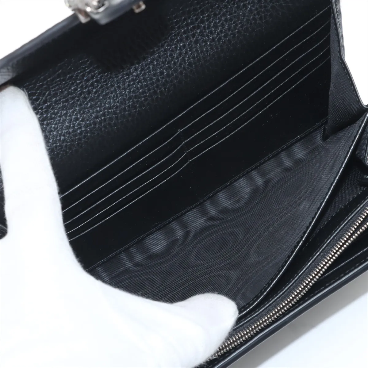 Dionysus Leather Chain Wallet, Black, 401231 — view 6