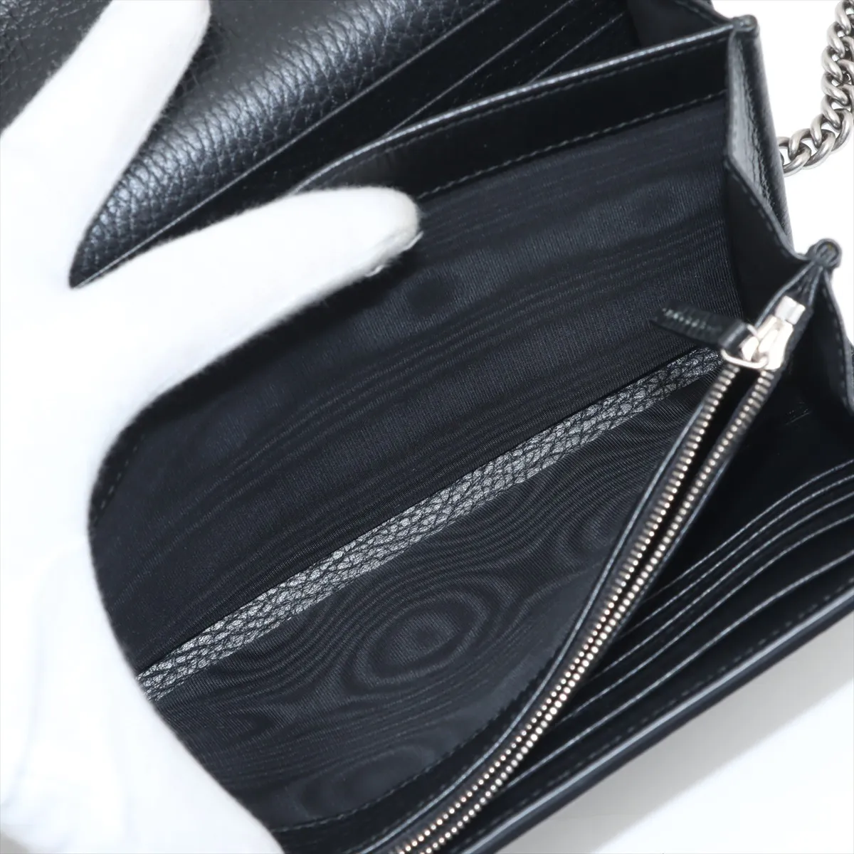 Dionysus Leather Chain Wallet, Black, 401231 — view 7