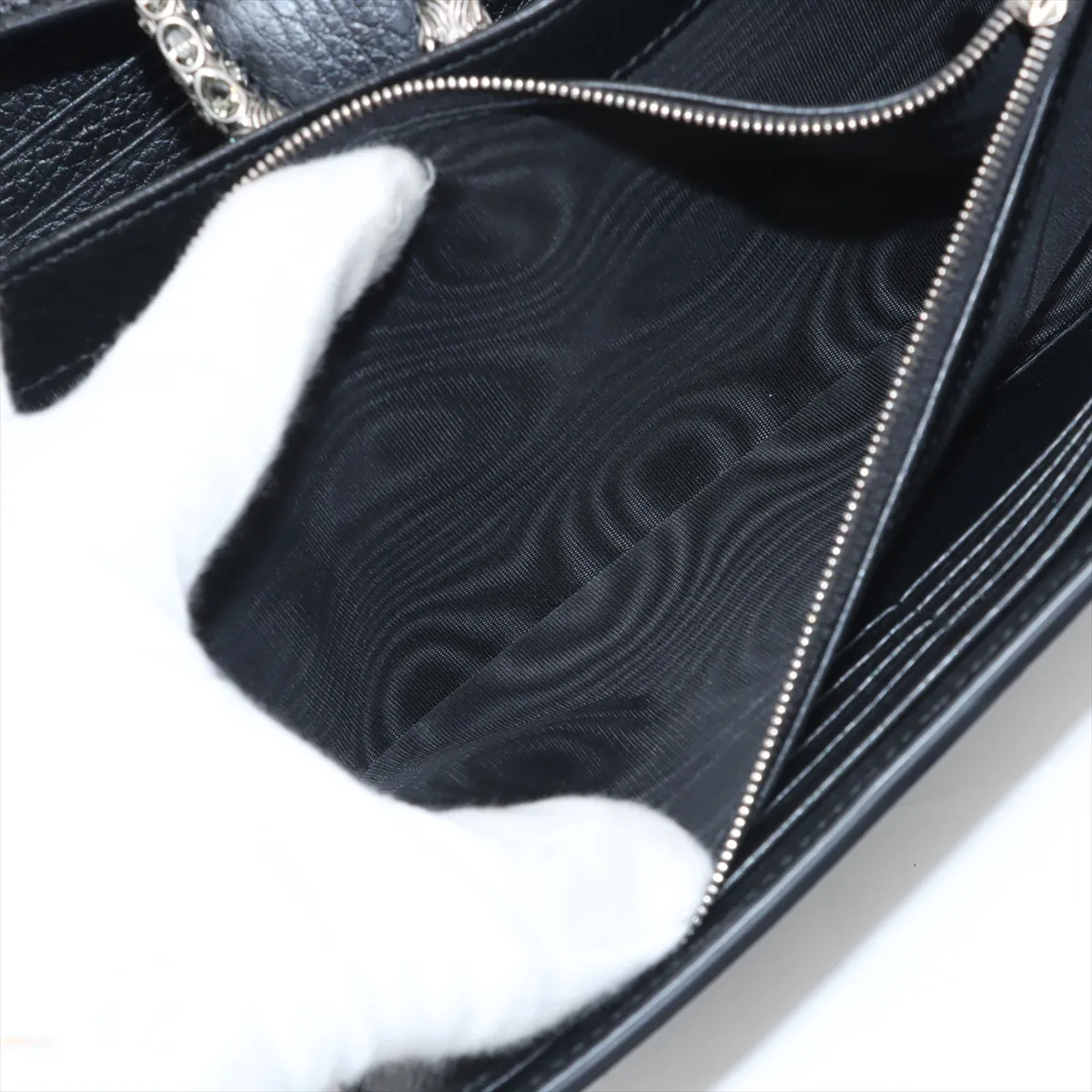 Dionysus Leather Chain Wallet, Black, 401231 — view 8