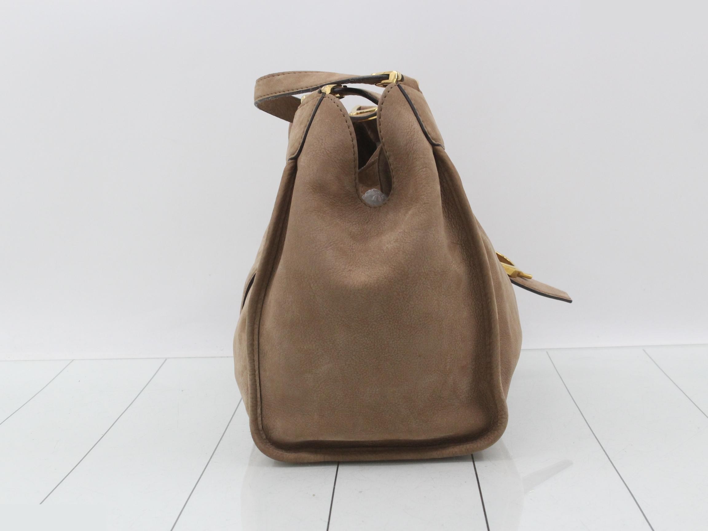 Soft Stirrup Tote Suede Beige — view 4